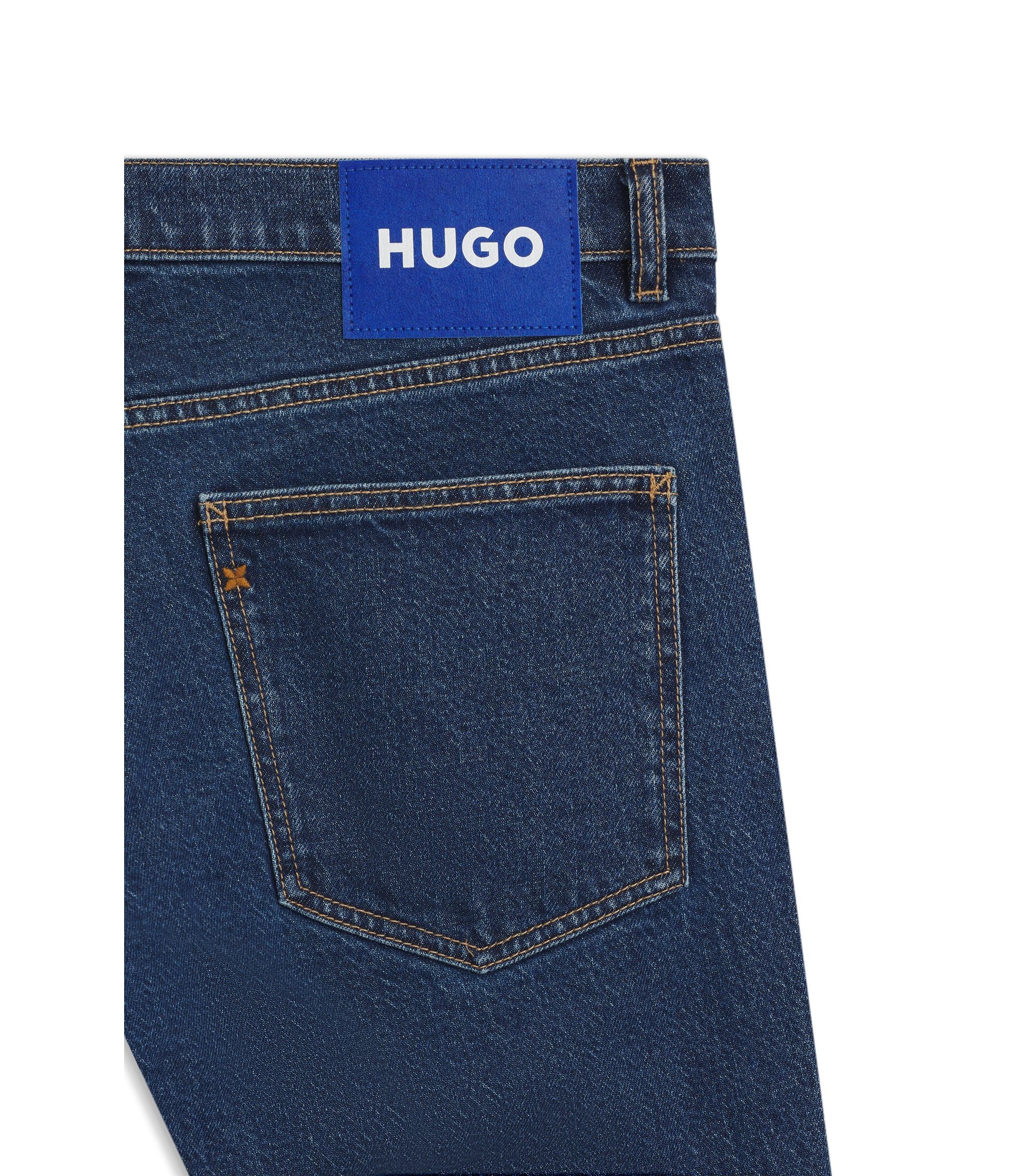 Hugo Blue Skinny Fit Jeans In Stretch Denim Blue