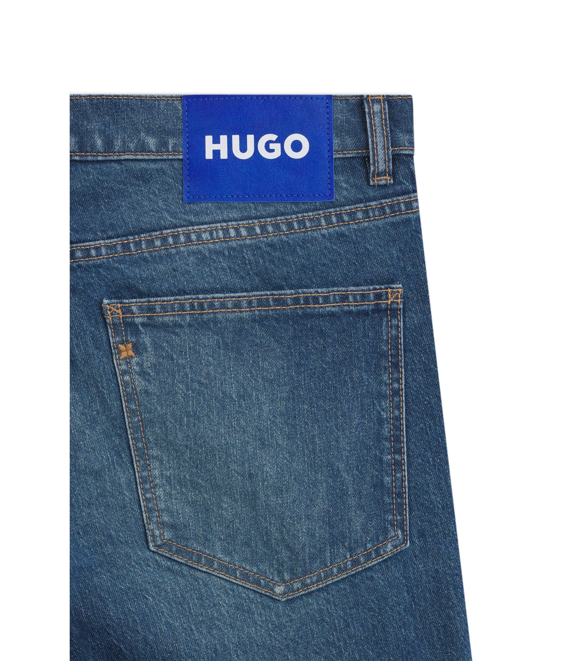 Hugo Blue Skinny Fit Jeans In Stretch Denim Blue