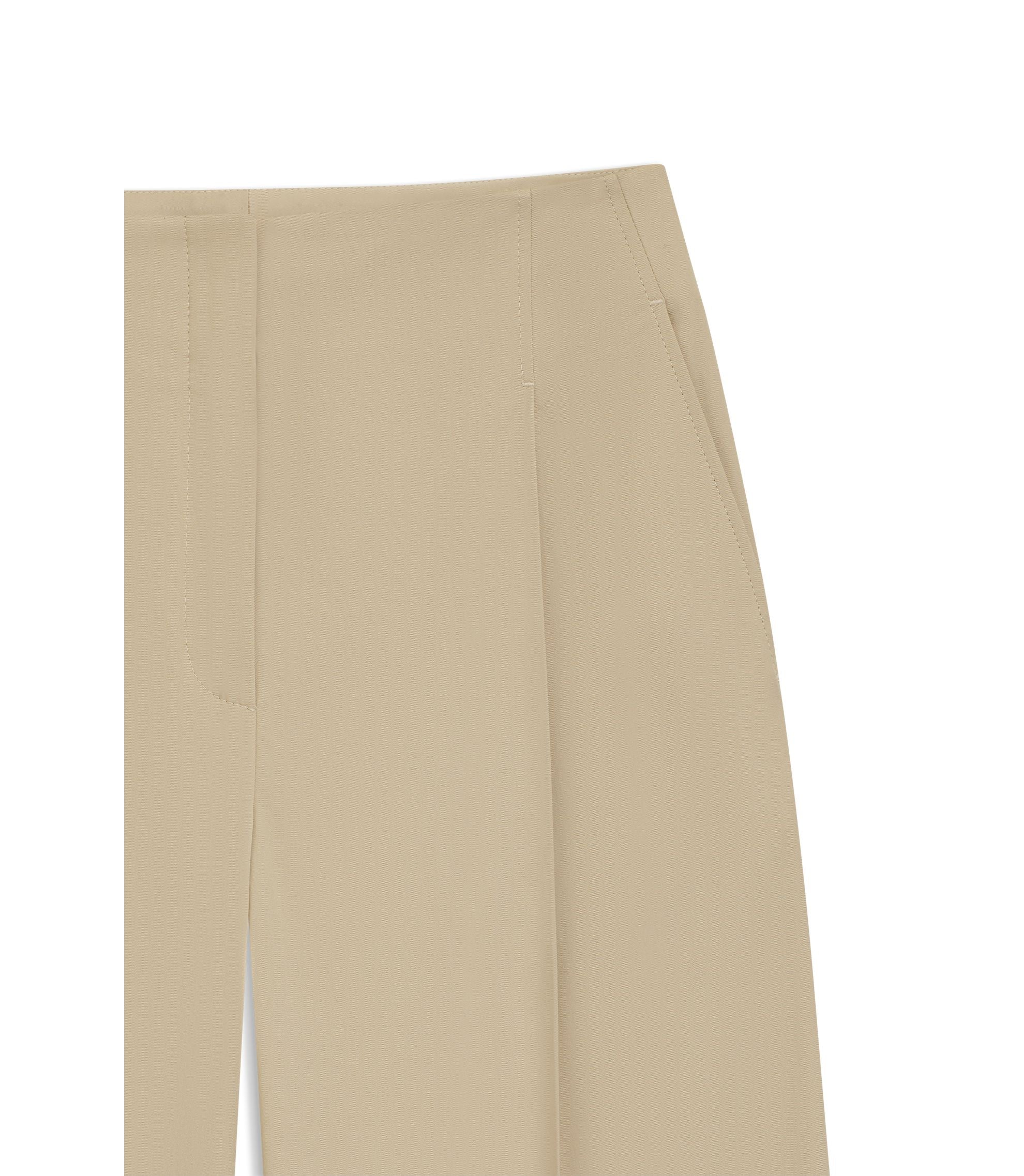 Boss Relaxed Fit Culottes In Stretch Cotton Light Beige Women's