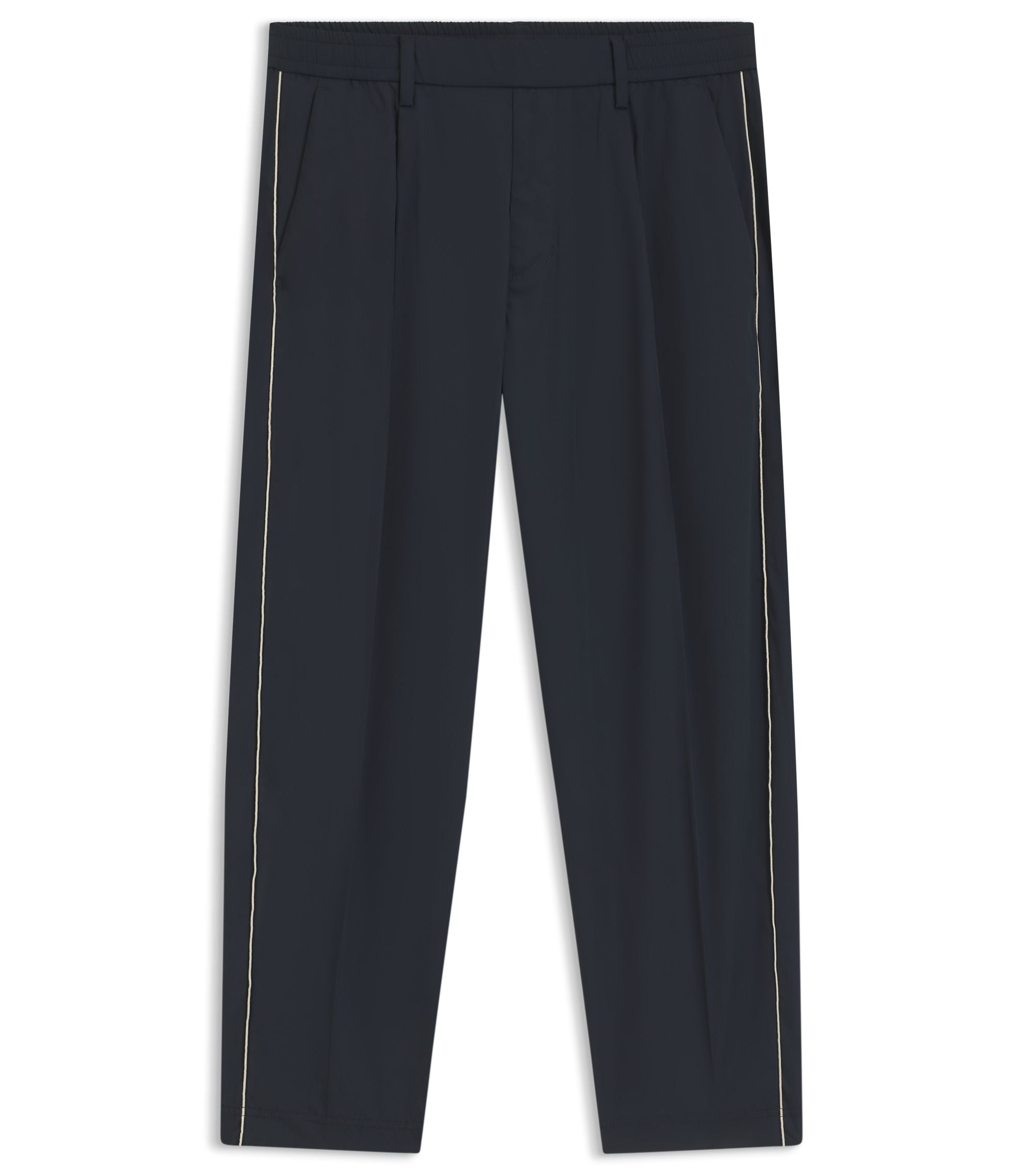 Boss Tapered Fit Trousers With Water Repellent Finish Dark Blue