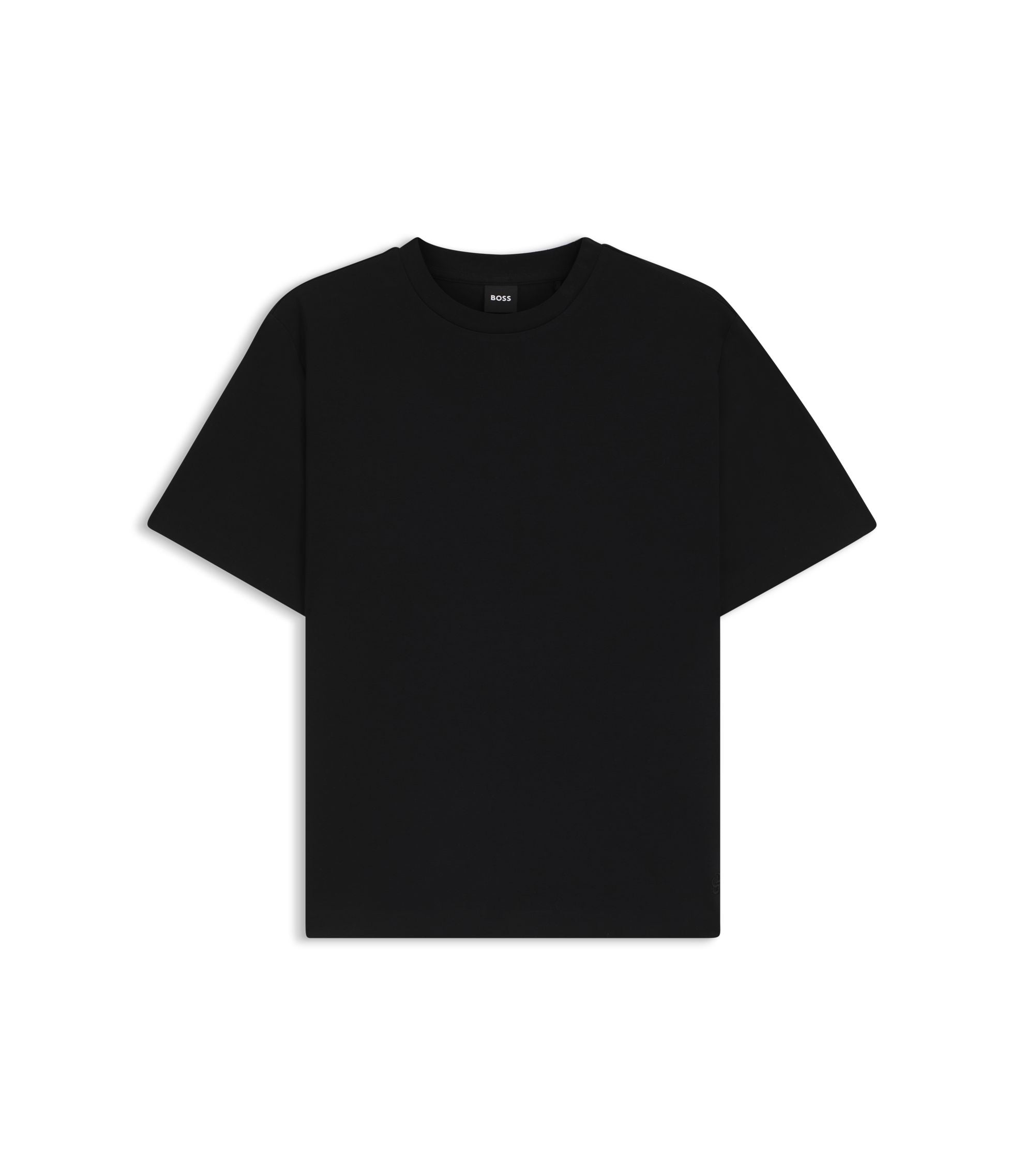 Boss Relaxed Fit T Shirt In Mercerized Cotton Black Women's