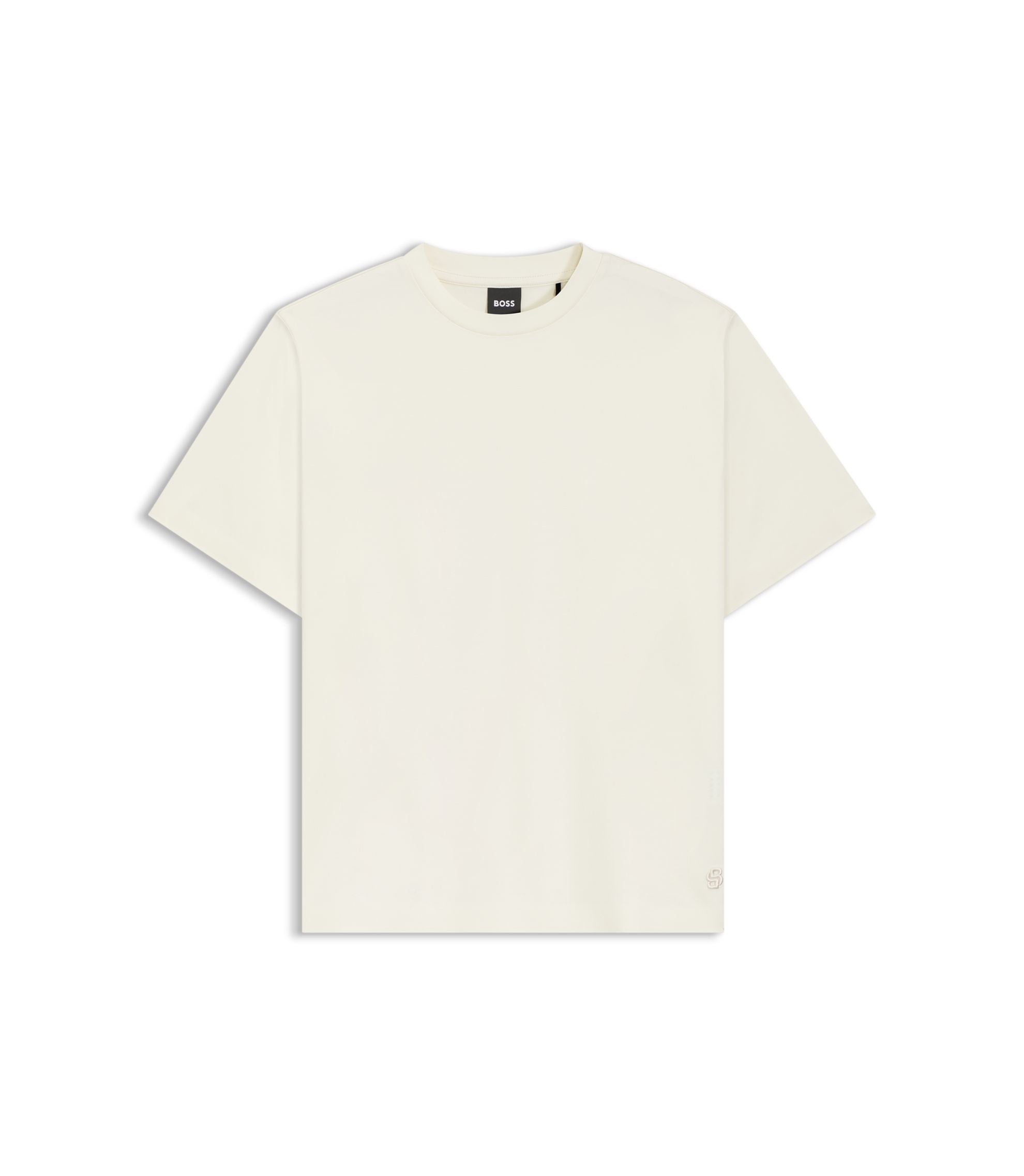 Boss Relaxed Fit T Shirt In Mercerized Cotton White Women's