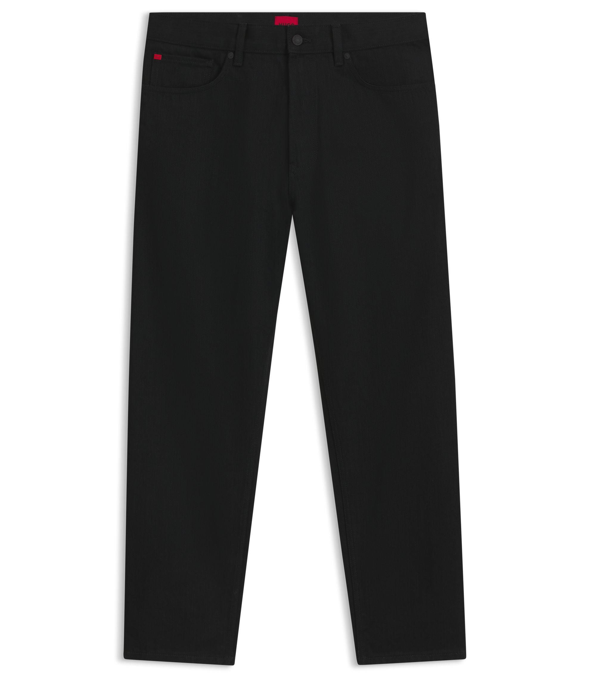 Hugo Black Tapered Fit Jeans In Japanese Denim Black