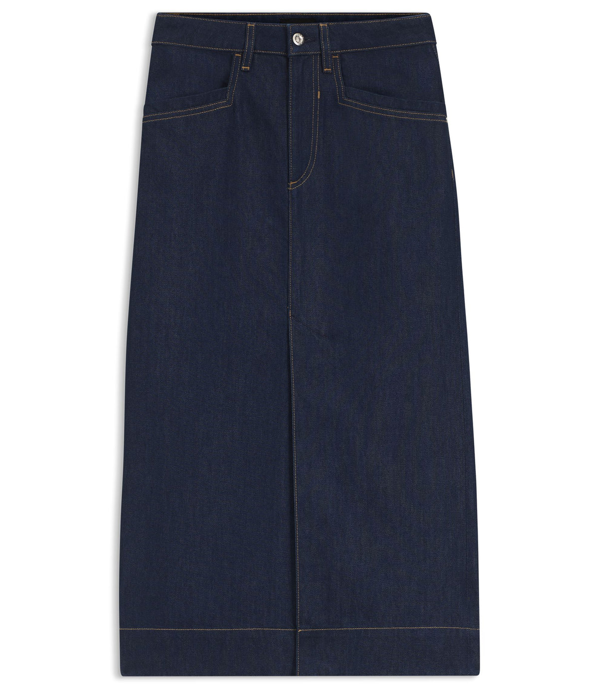 Boss Blue Midi Skirt In Rigid Denim Dark Blue Women's