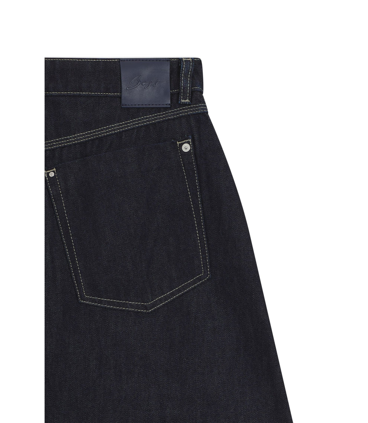 Boss Blue Balloon Leg Jeans In Blue Rigid Denim Dark Blue Women's