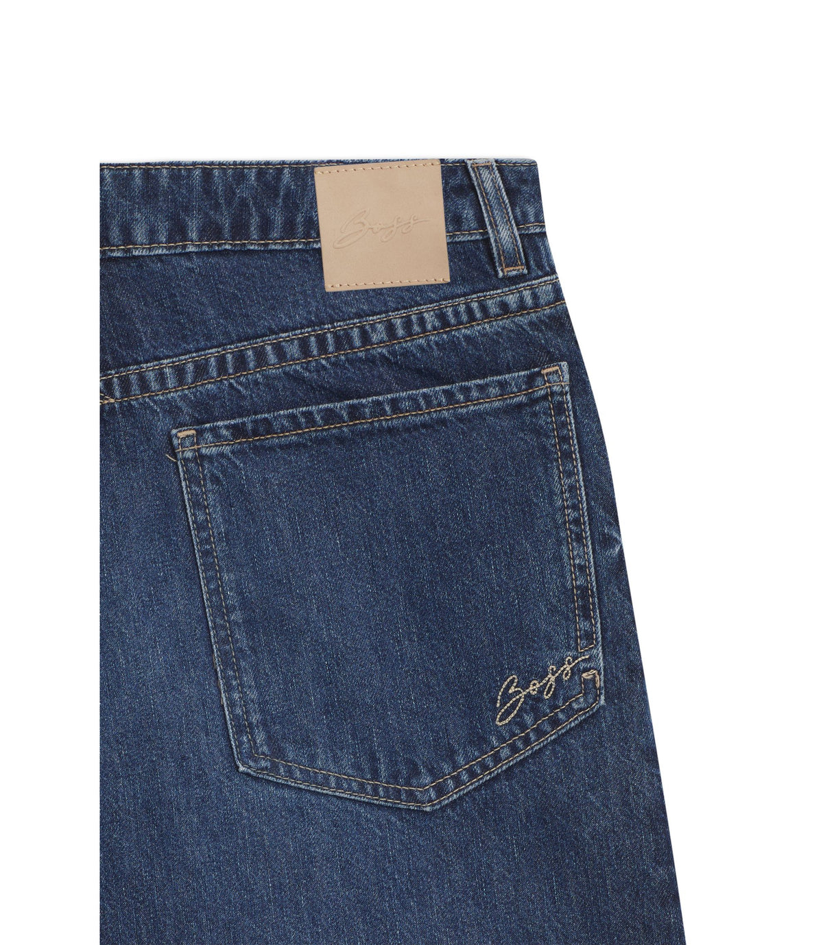 Boss Blue Relaxed Fit Jeans In Rigid Denim Blue Women's