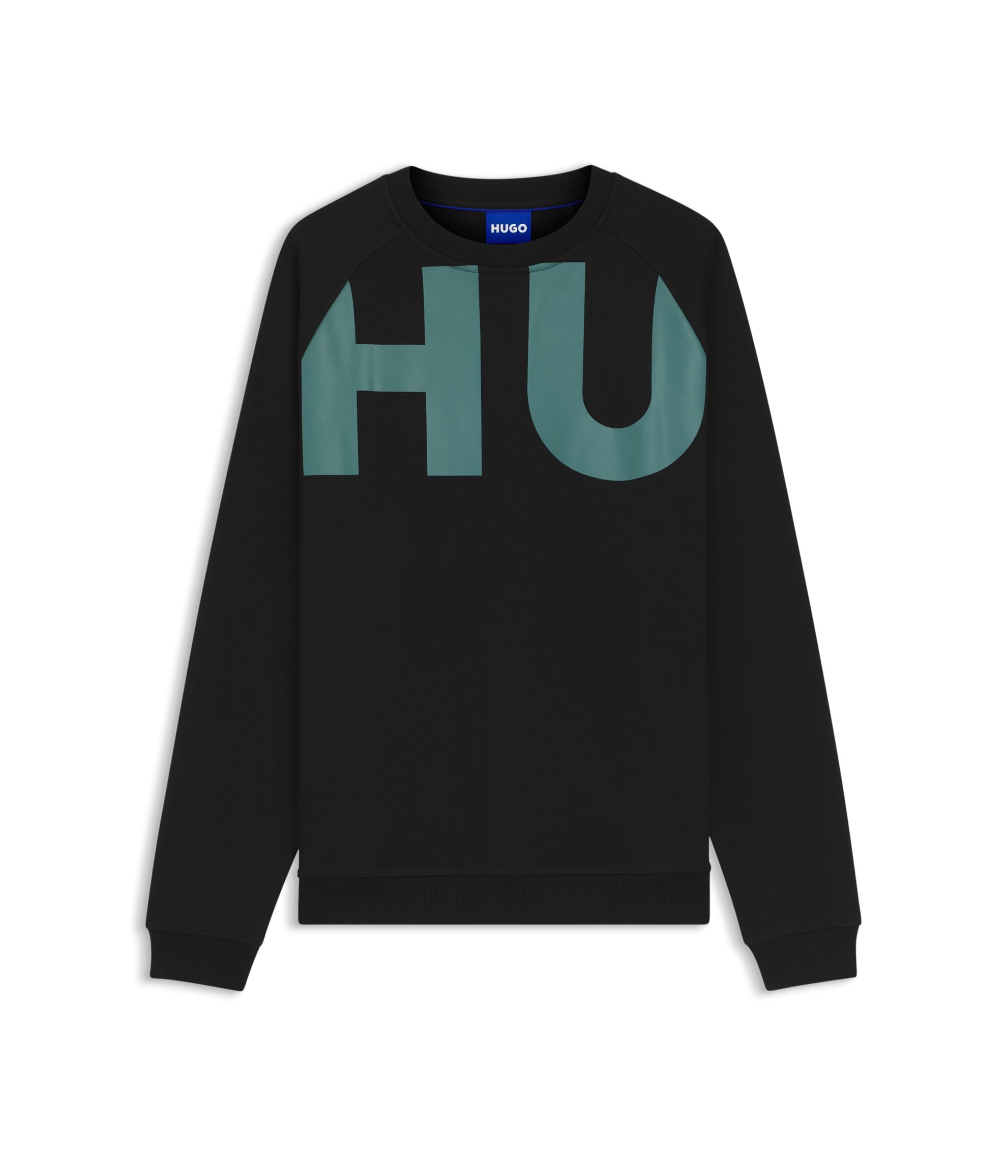 Hugo Large Logo Sweatshirt In Cotton Jersey Black