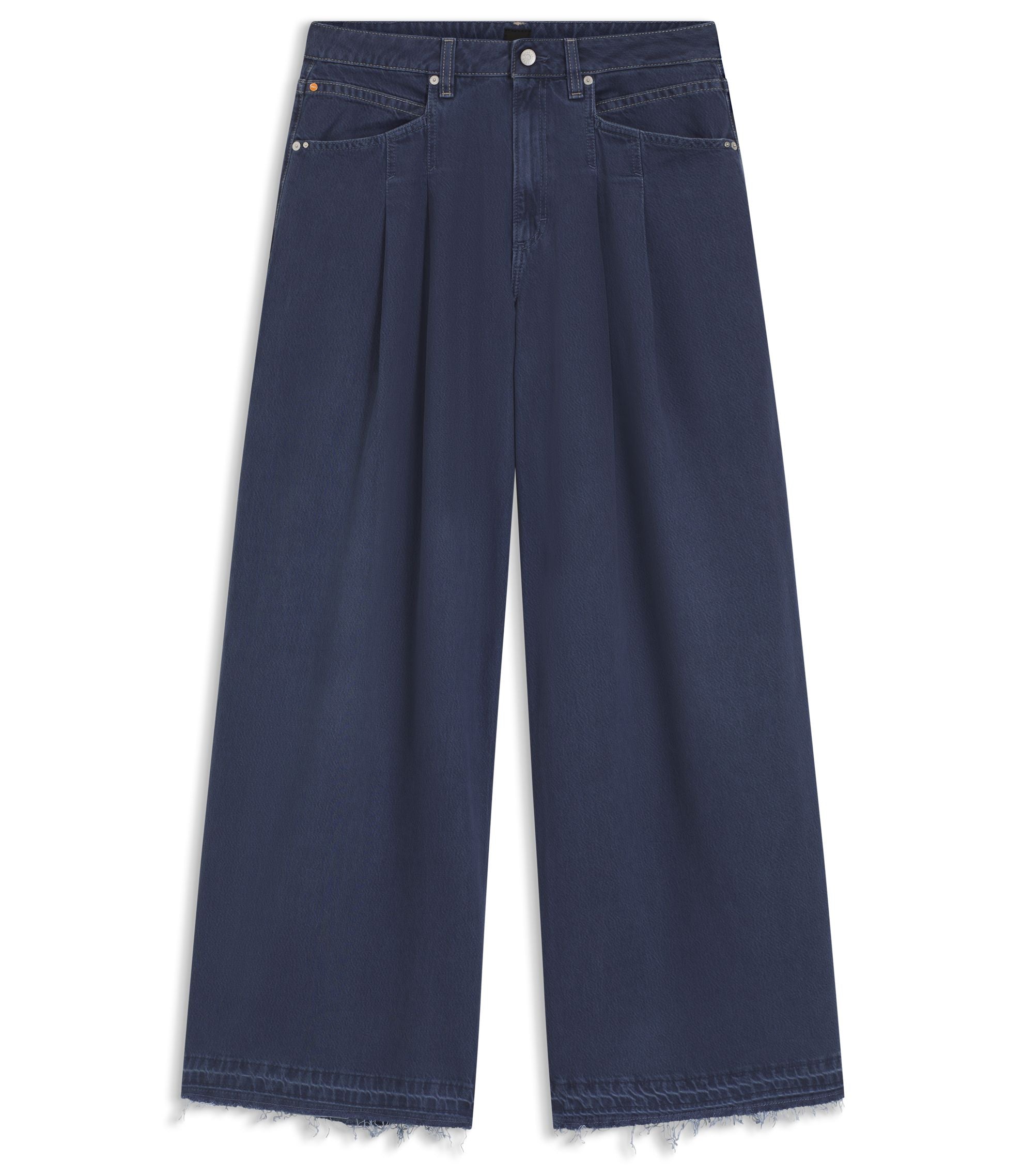 Boss Relaxed Fit Jeans With Wide Leg Grey Women's