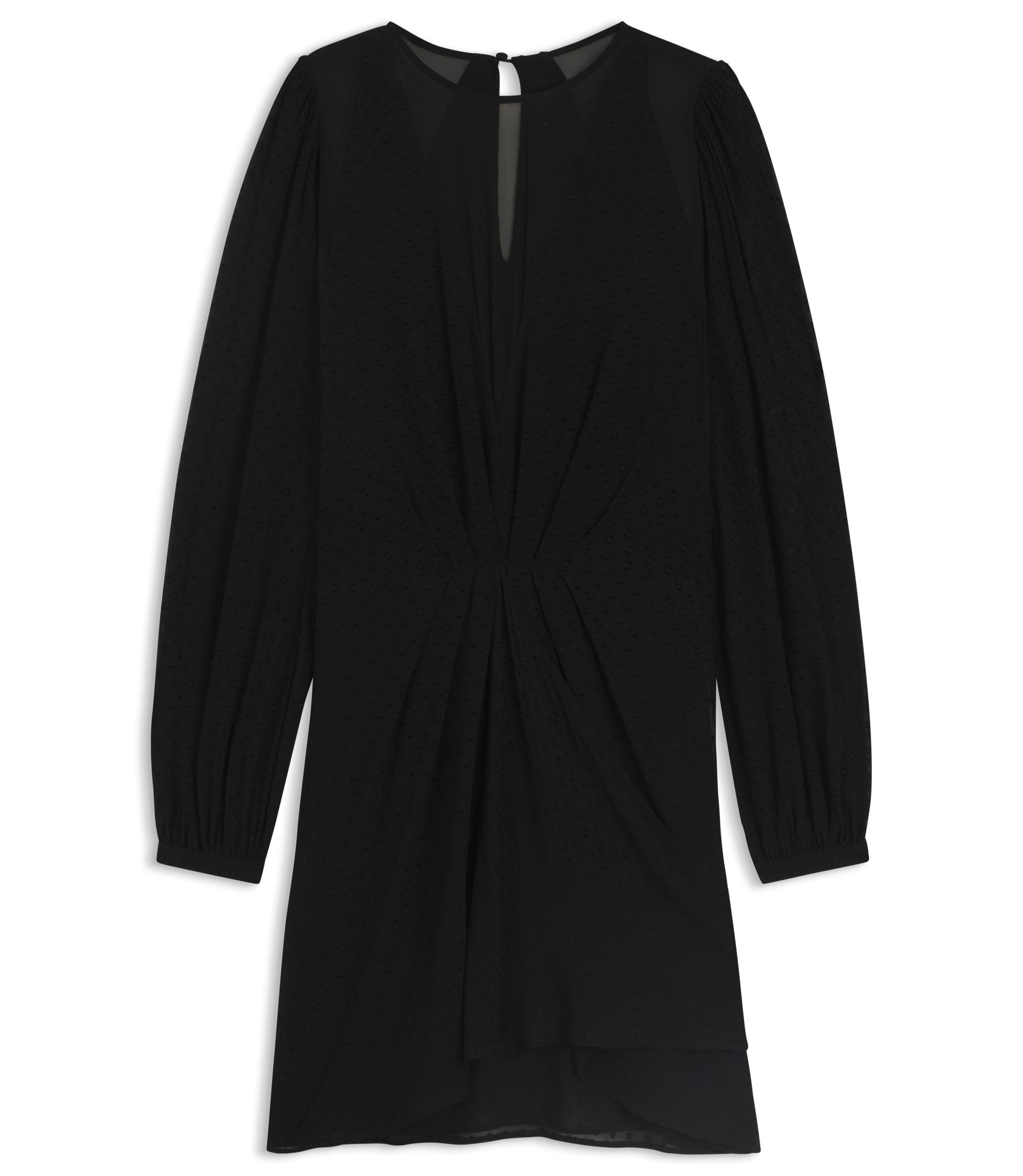 Boss Drape Detail Dress With Polka Dots Black Women's
