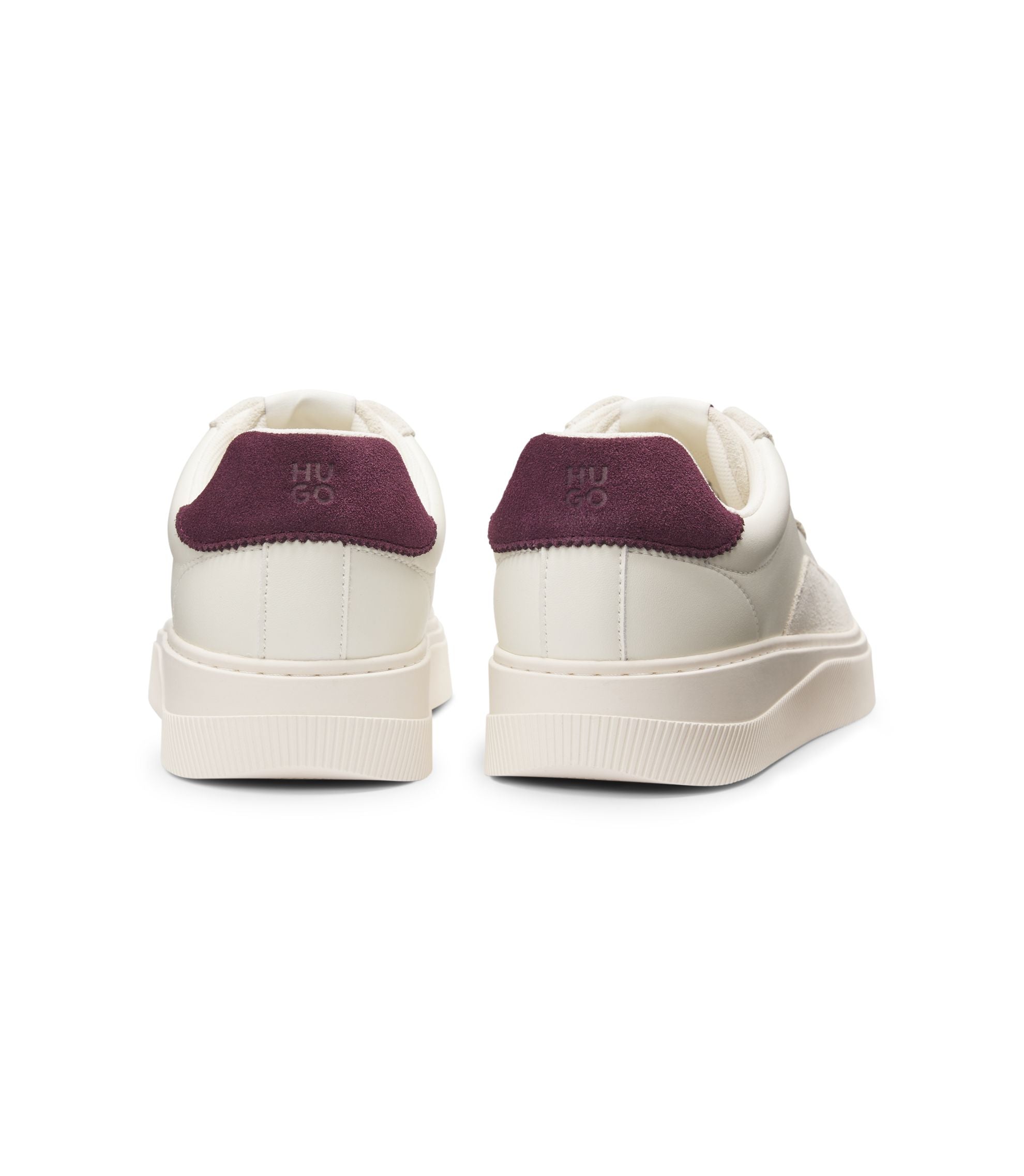 Hugo Suede Trim Trainers With Low Profile Light Grey Womens Light Grey