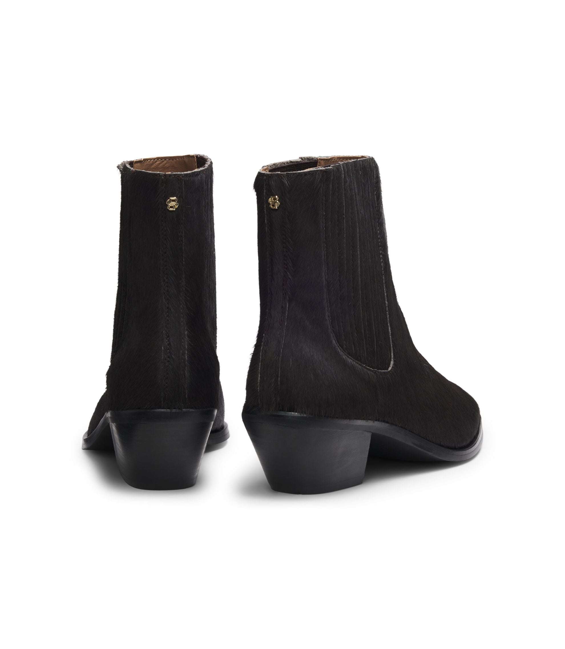 Boss Ankle Boots In Pony Hair Leather Dark Purple Womens Dark Purple
