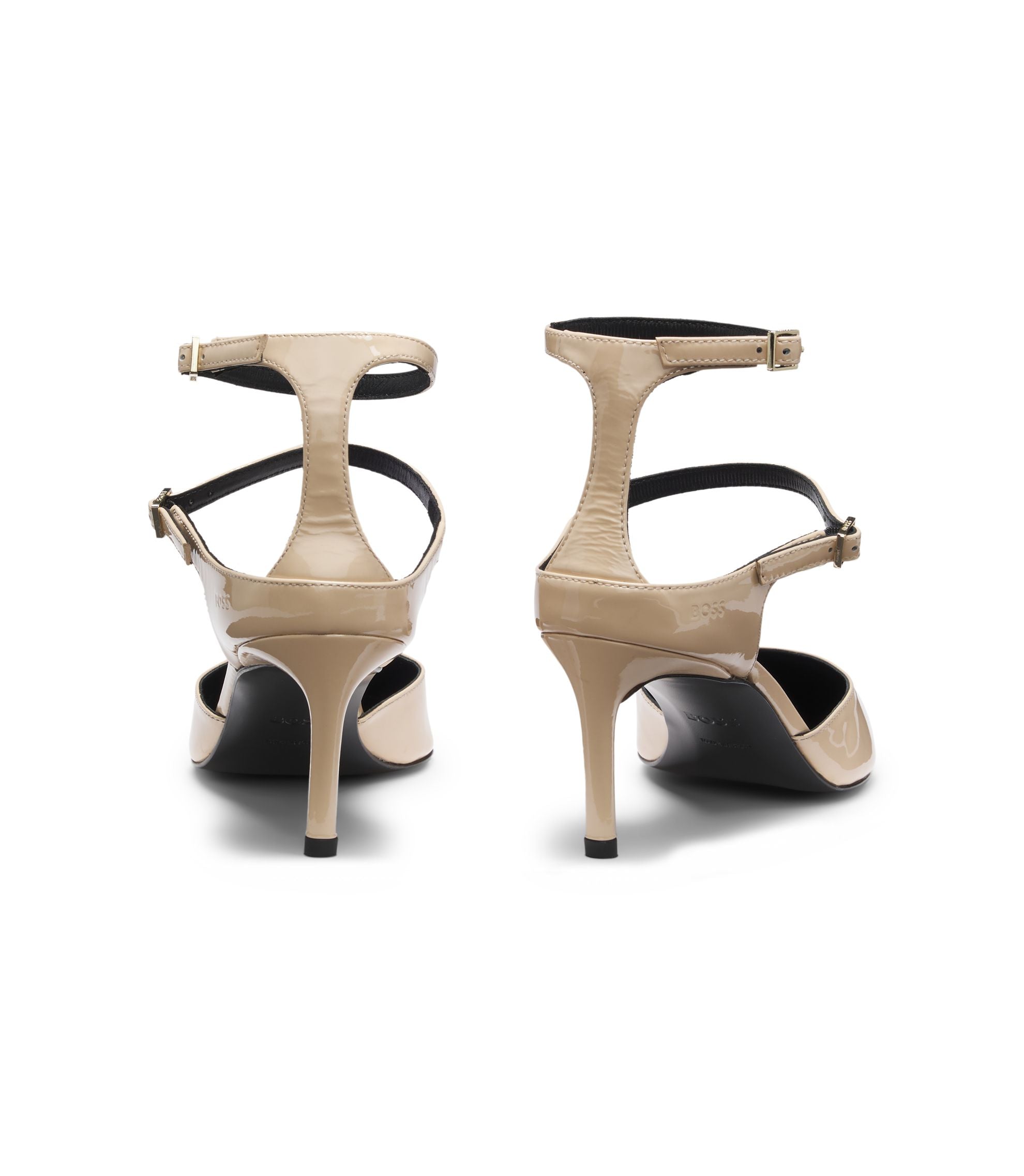 Boss Strap Detail Pumps In Patent Leather Light Yellow Womens Light Yellow