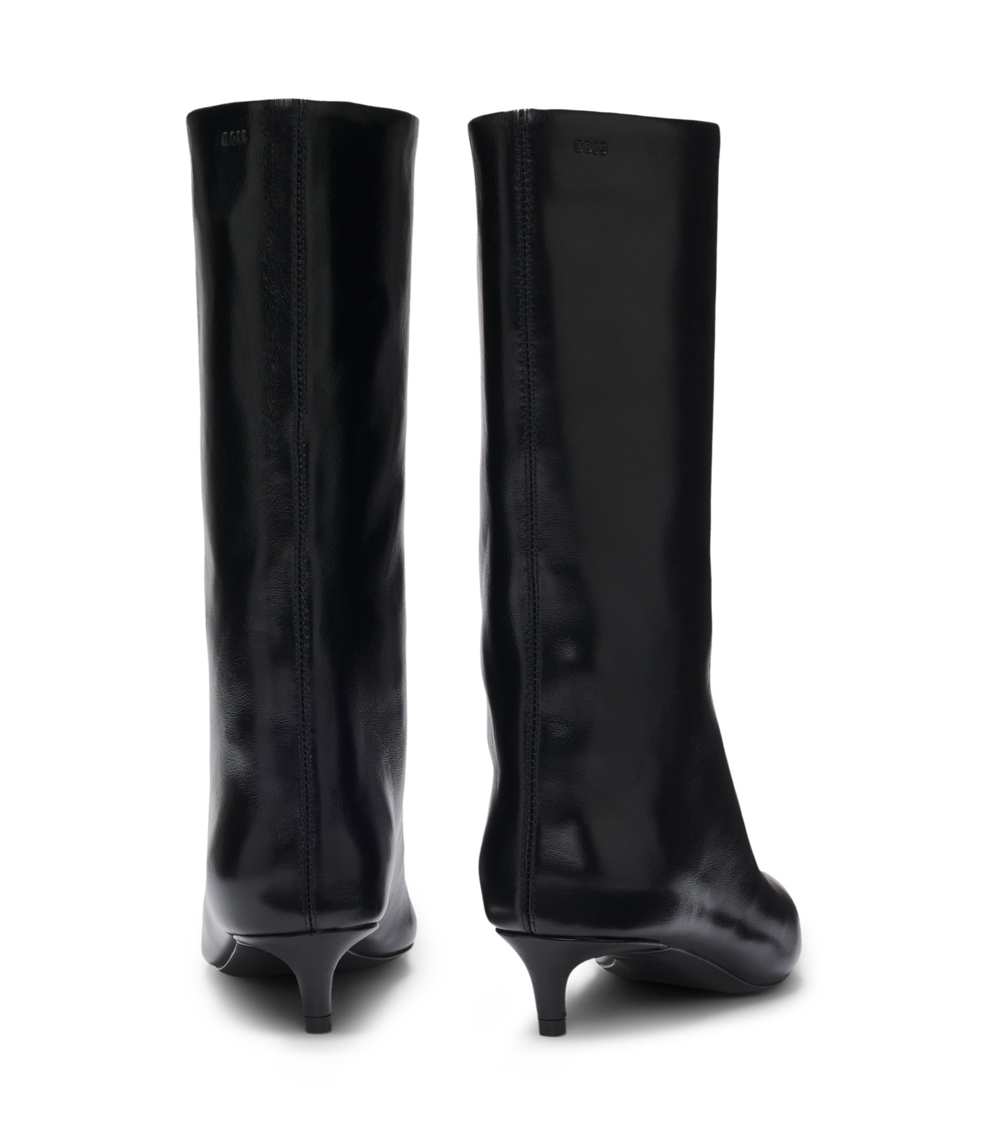 Boss Leather Boots With 35Cm Heel Black Womens Black