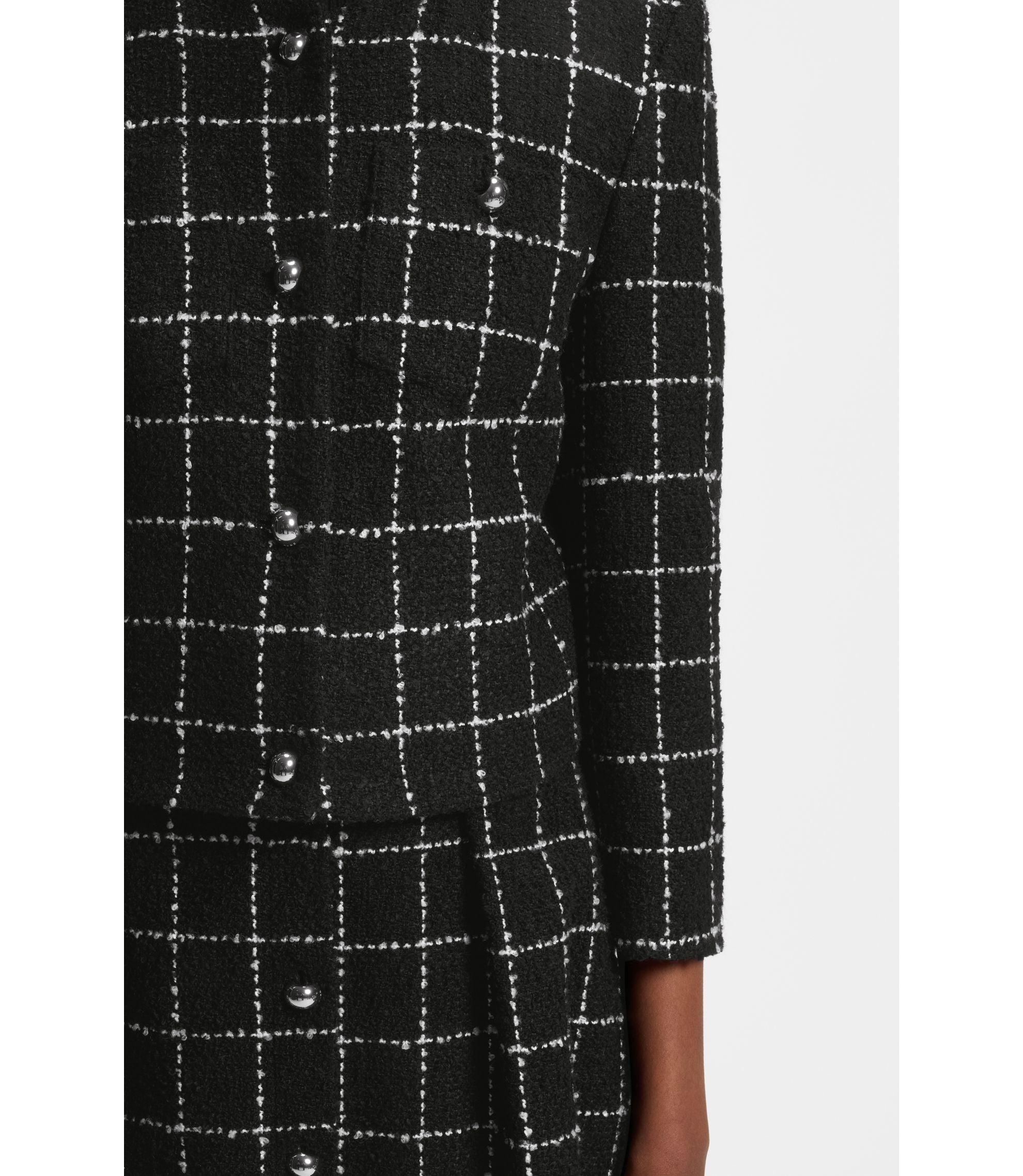 Hugo Regular Fit Blazer In Checked Boucl Patterned Women's