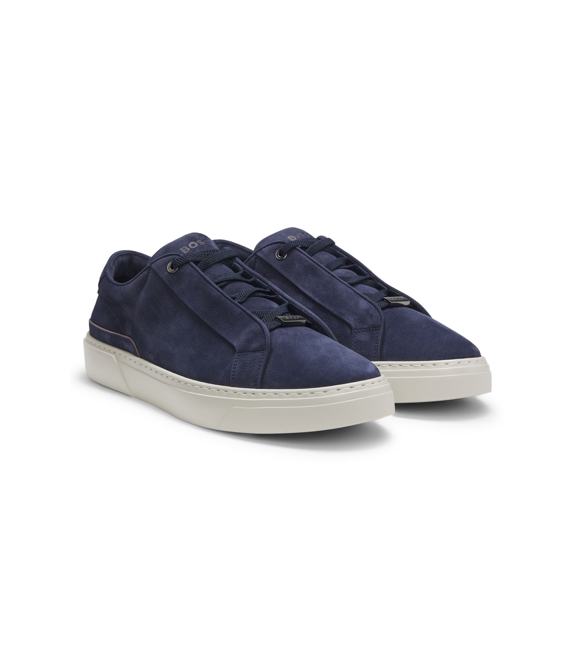Boss Gary Trainers In Nubuck Dark Blue Dark Blue
