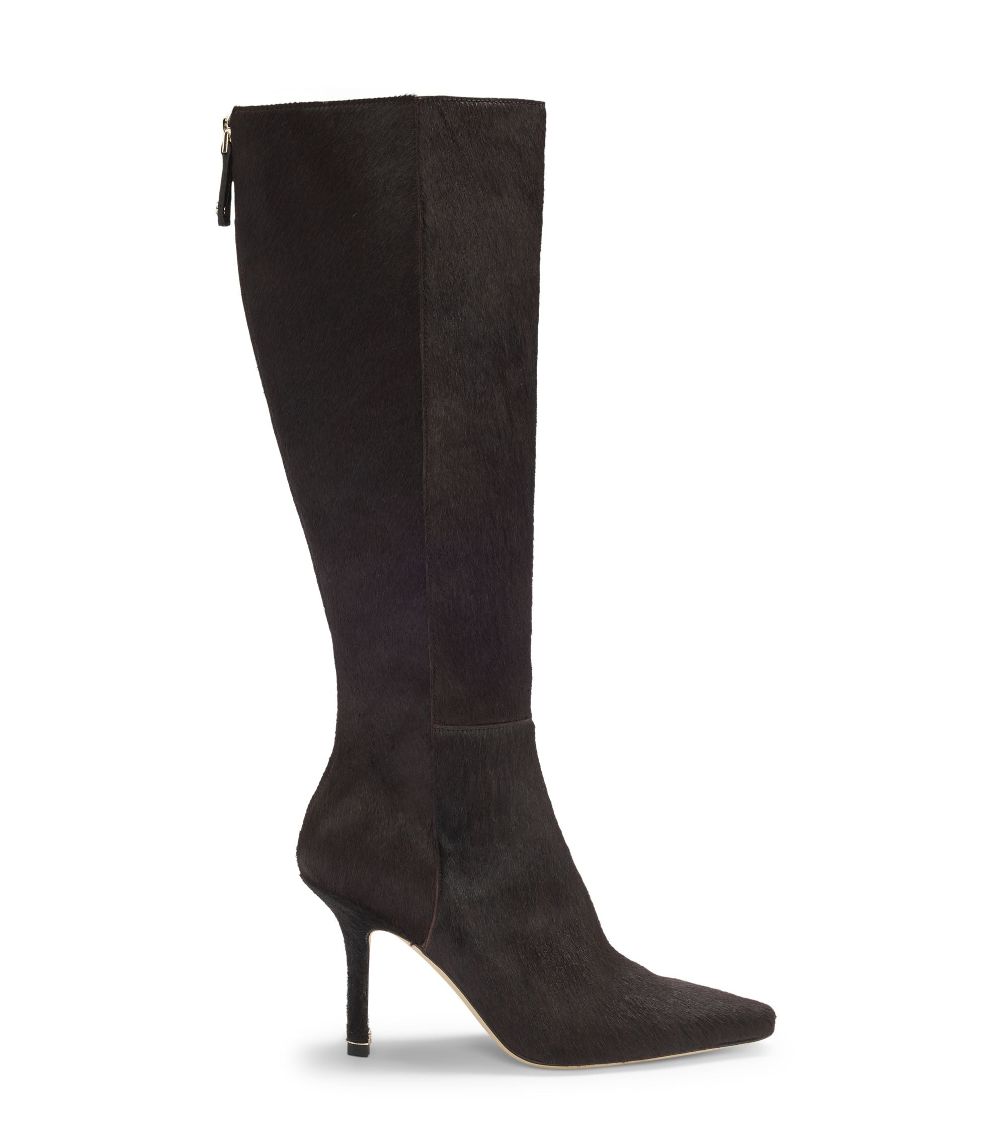 Boss Knee Boots In Pony Hair Leather Dark Purple Womens Dark Purple