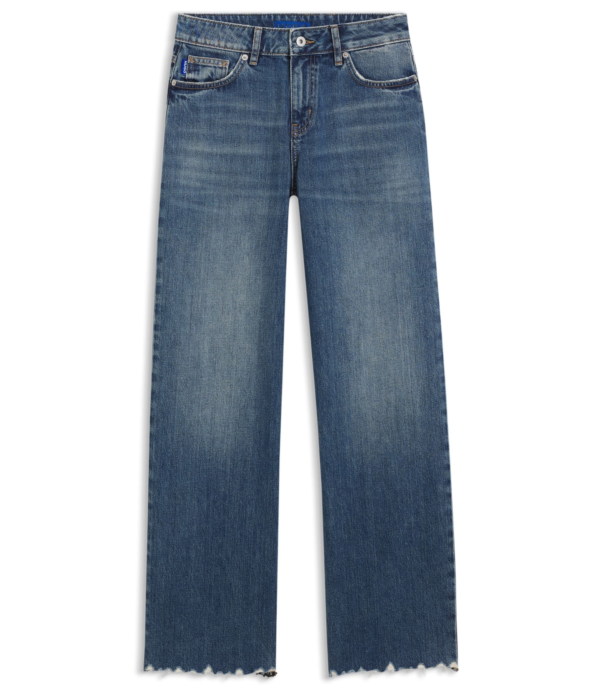 Hugo Blue Loose Fit Jeans In Rigid Denim Blue Women's