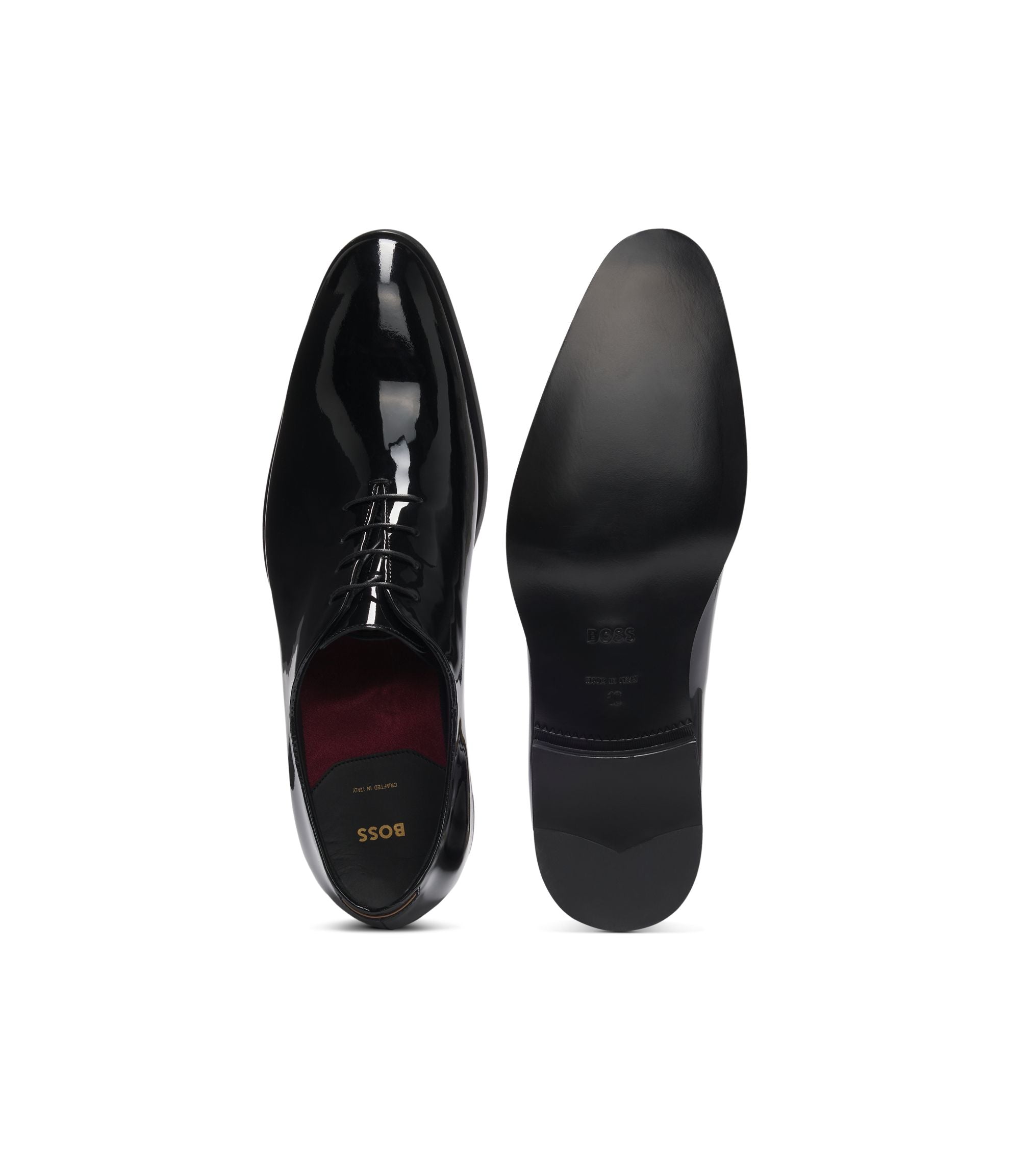 Boss Oxford Shoes In Patent Leather Black Black