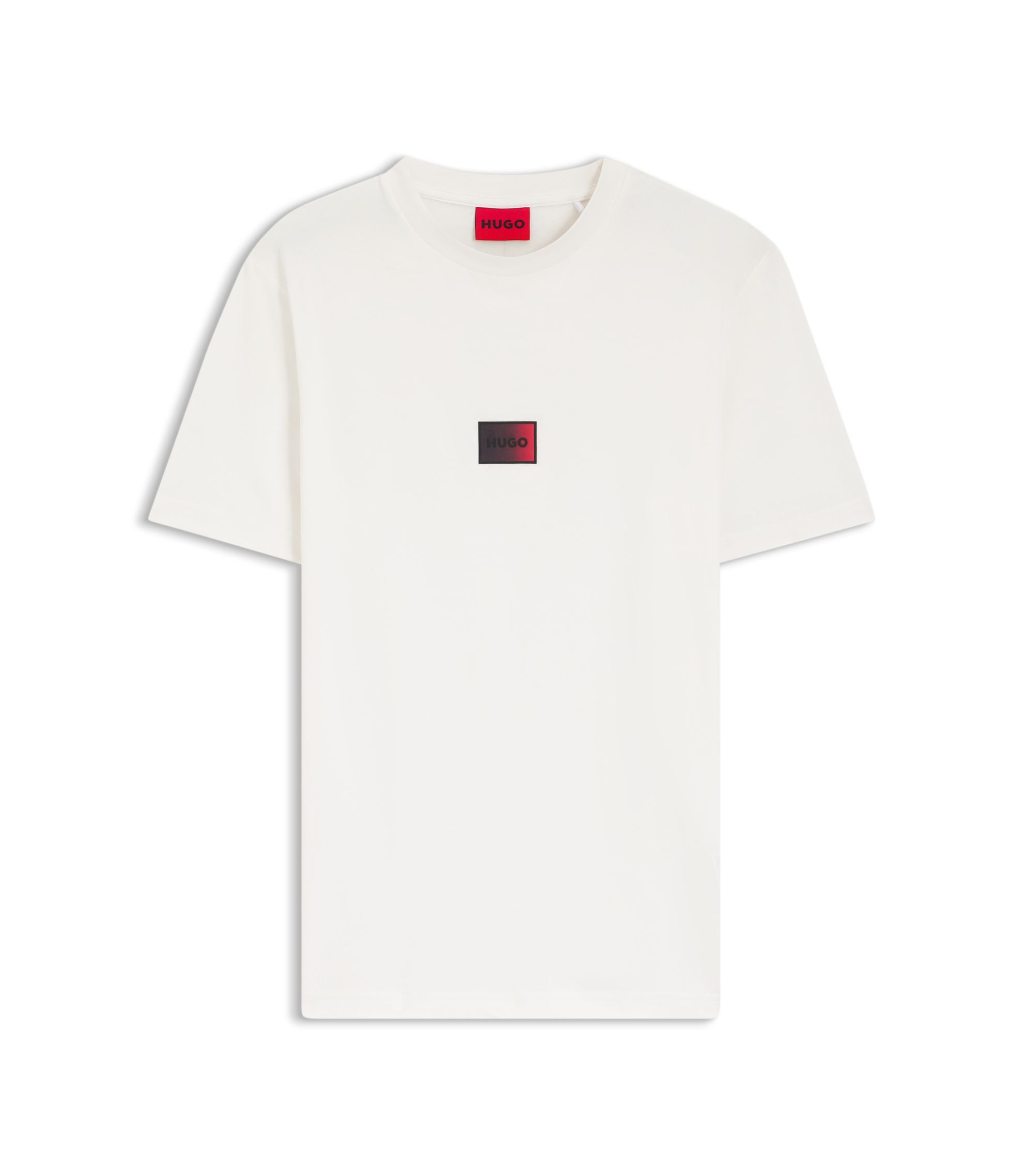 Hugo Gradient Logo T Shirt In Cotton Jersey White