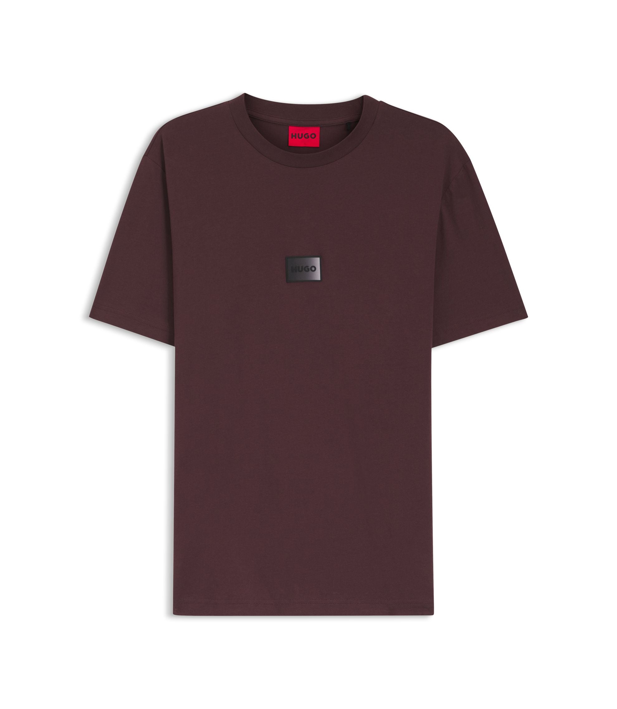 Hugo Gradient Logo T Shirt In Cotton Jersey Light Brown