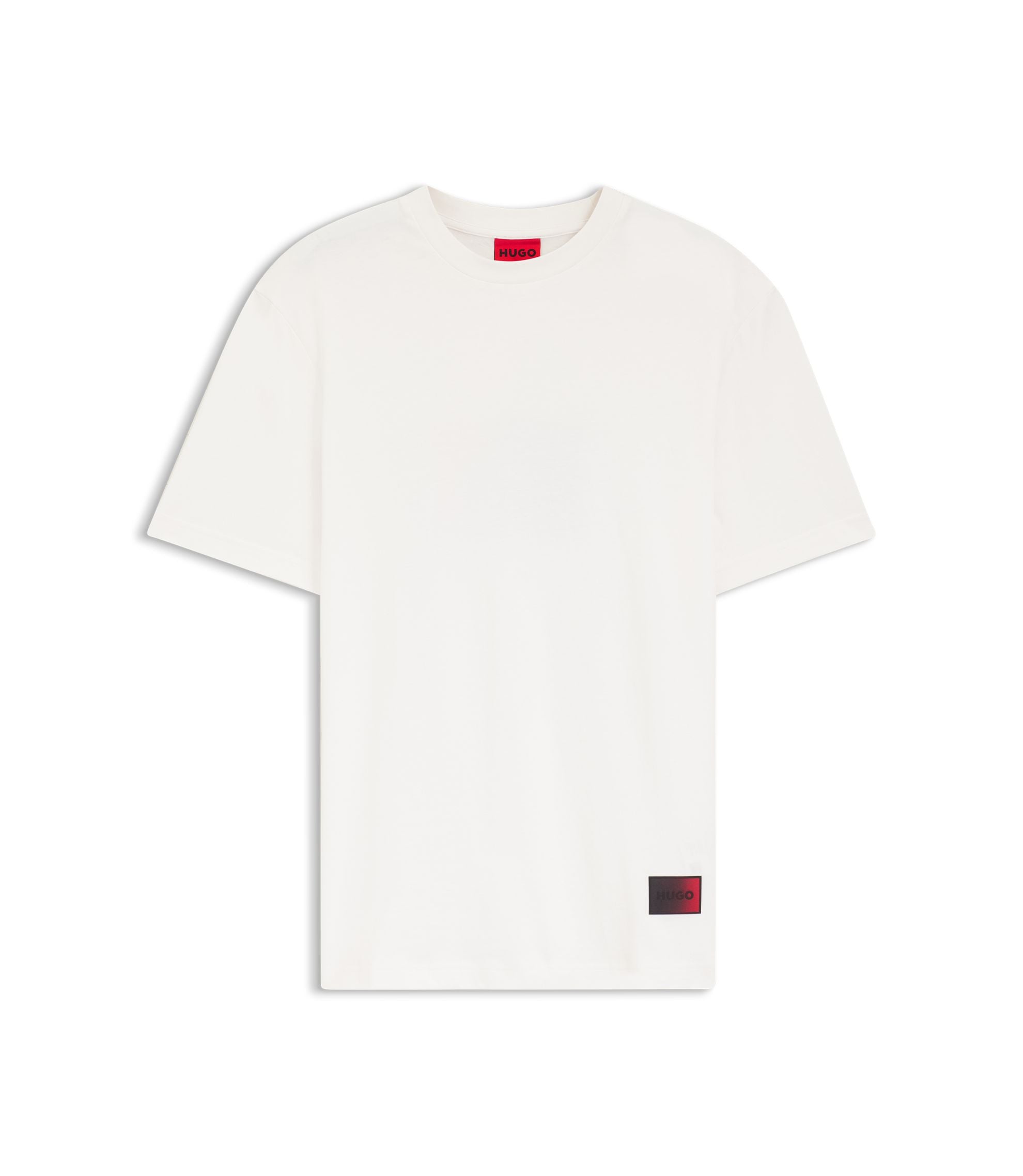Hugo Gradient Logo T Shirt In Cotton Jersey White