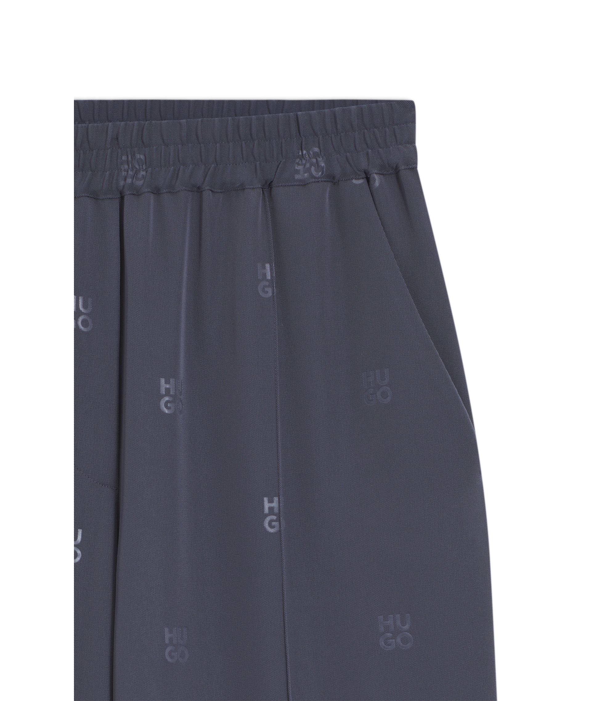 Hugo Relaxed Fit Trousers With Stacked Logos Patterned Women's