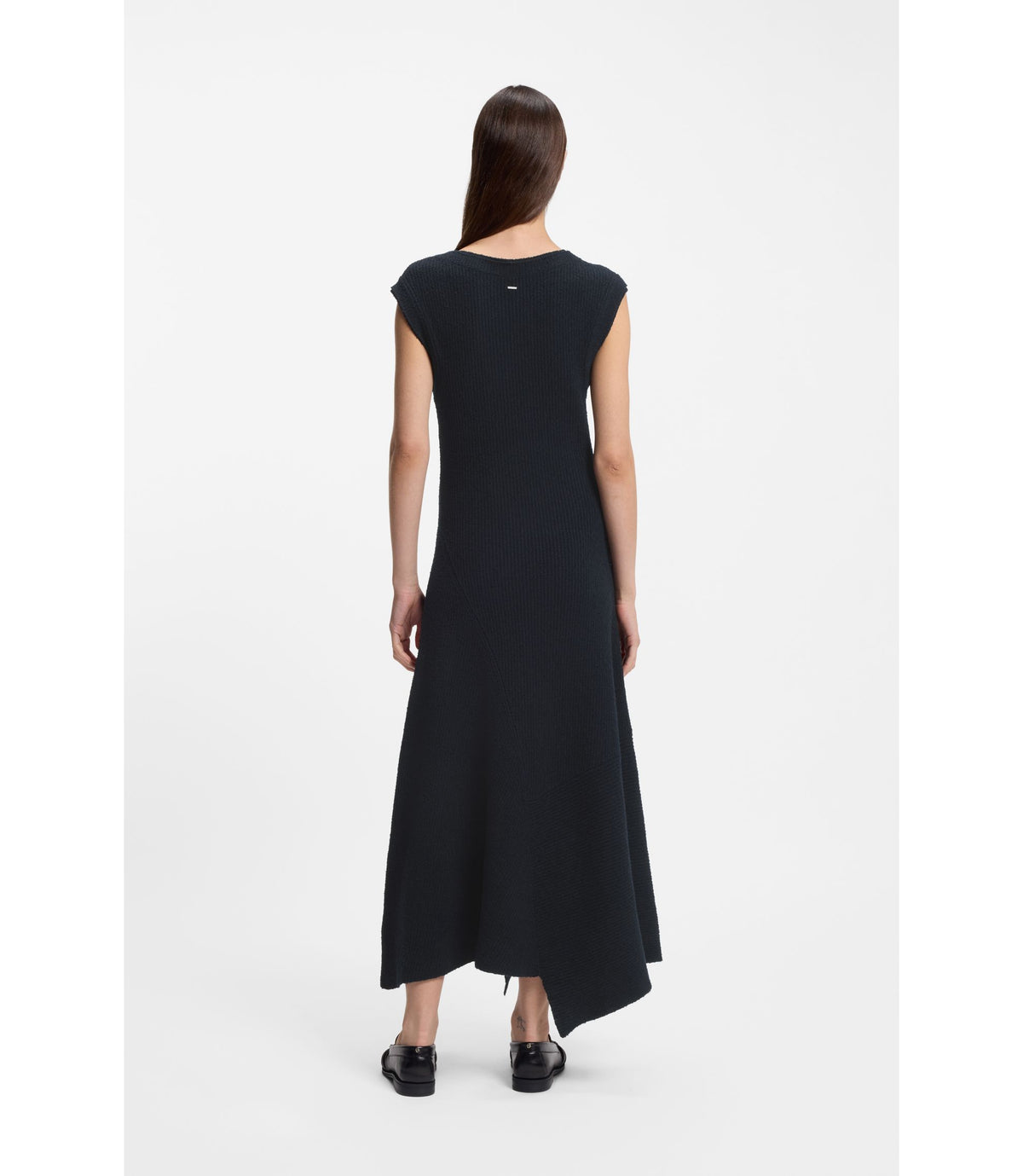 Boss Boucl Yarn Dress In A Slim Fit Dark Blue Women's