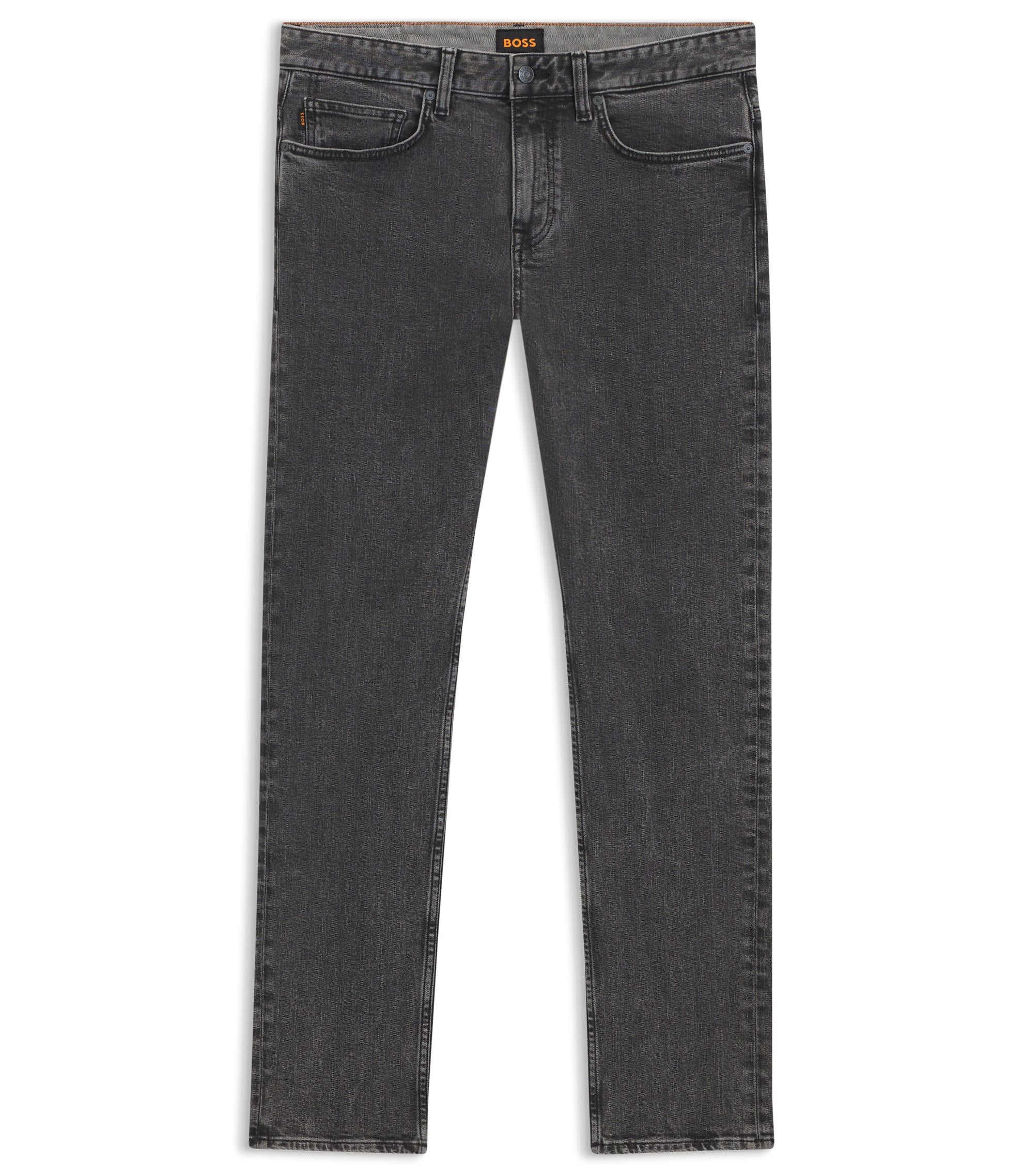 Boss Delaware Grey Slim Fit Jeans In Stretch Denim Dark Grey