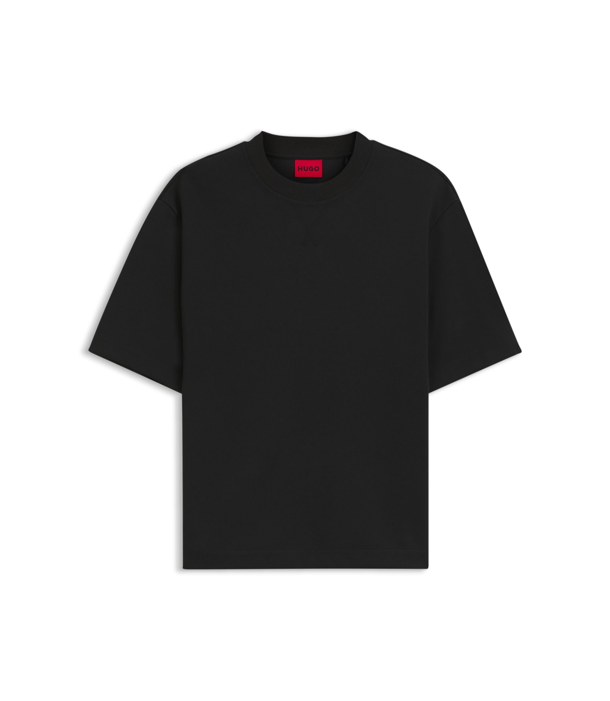 Hugo Overlock Stitch T Shirt In A Relaxed Fit Black