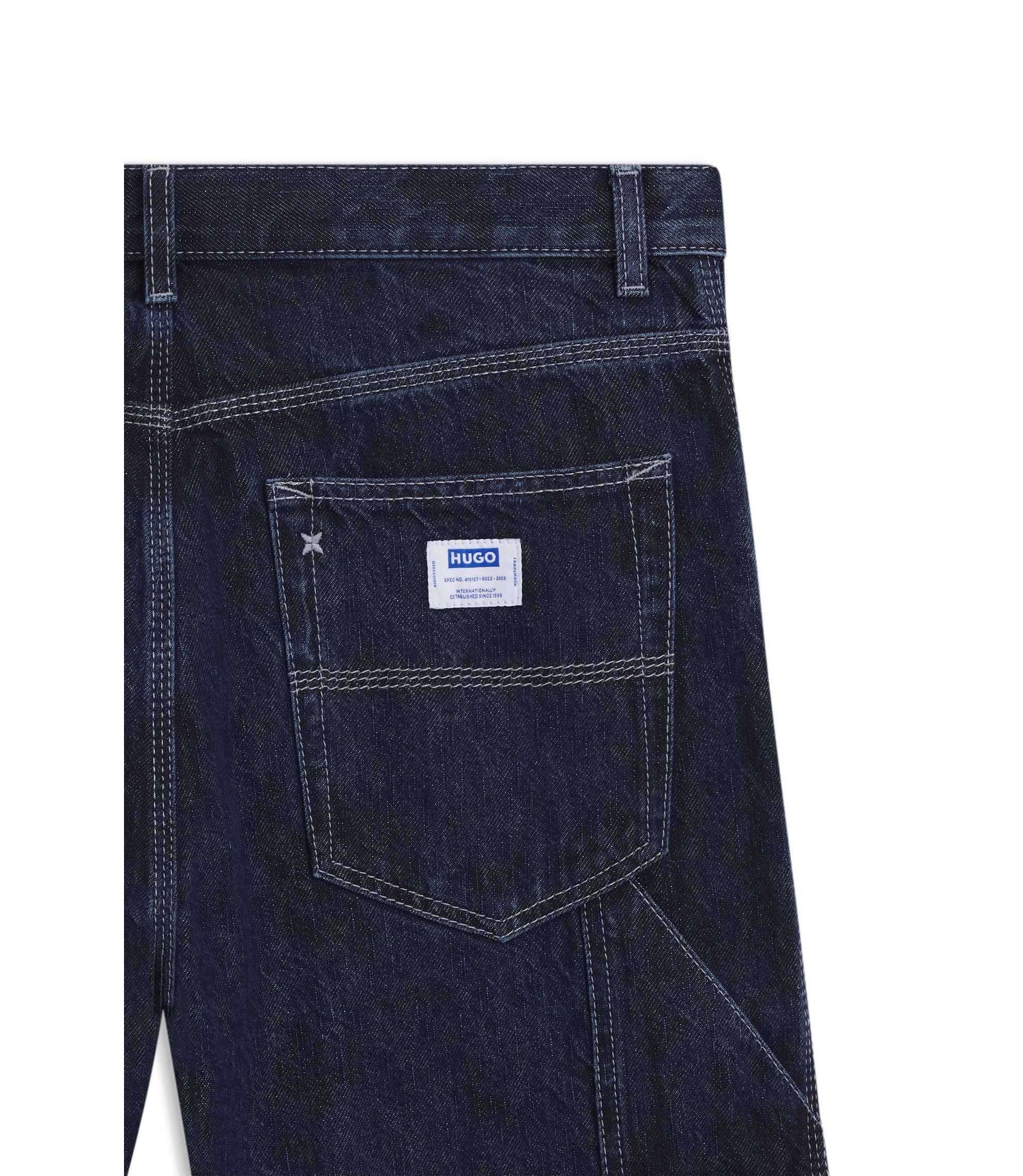 Hugo Baggy Fit Jeans In Dark Blue Denim Dark Blue