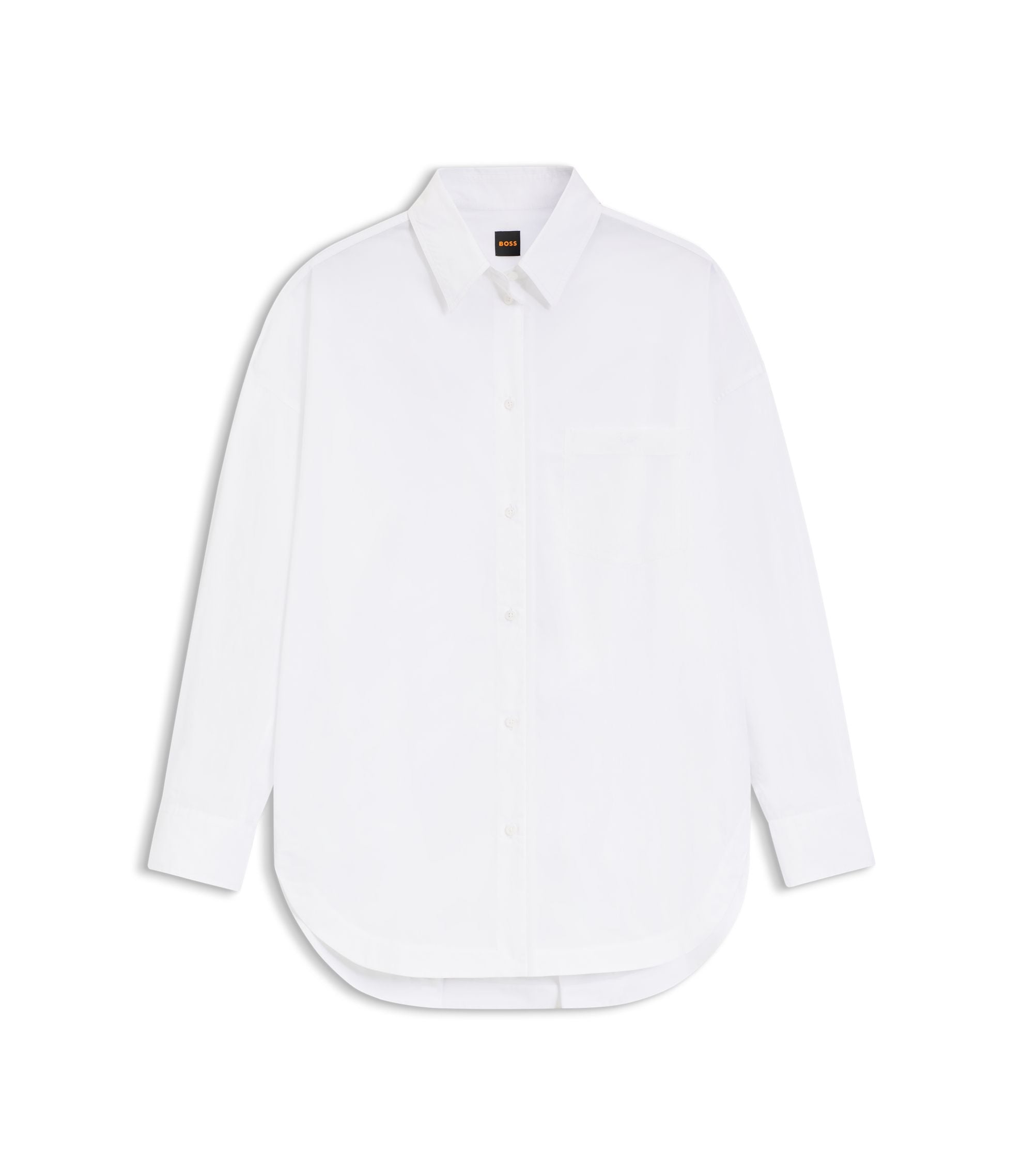Boss Oversized Fit Blouse In Organza And Poplin White Women's