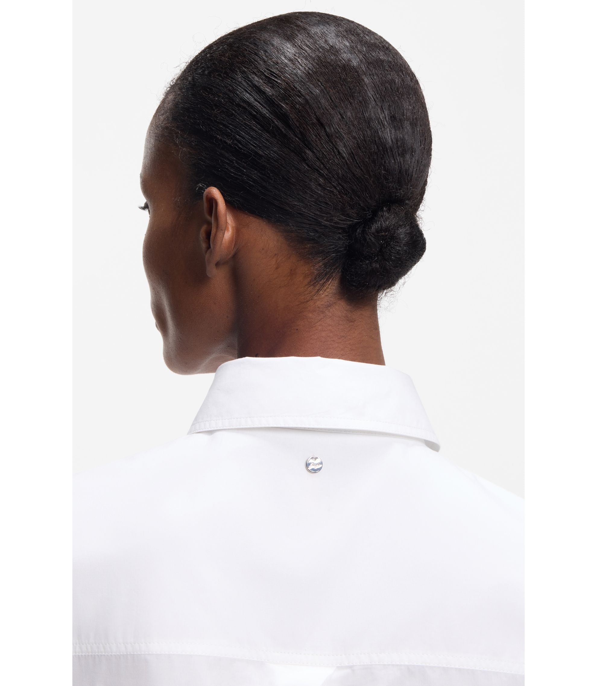 Boss Oversized Fit Blouse In Organza And Poplin White Women's