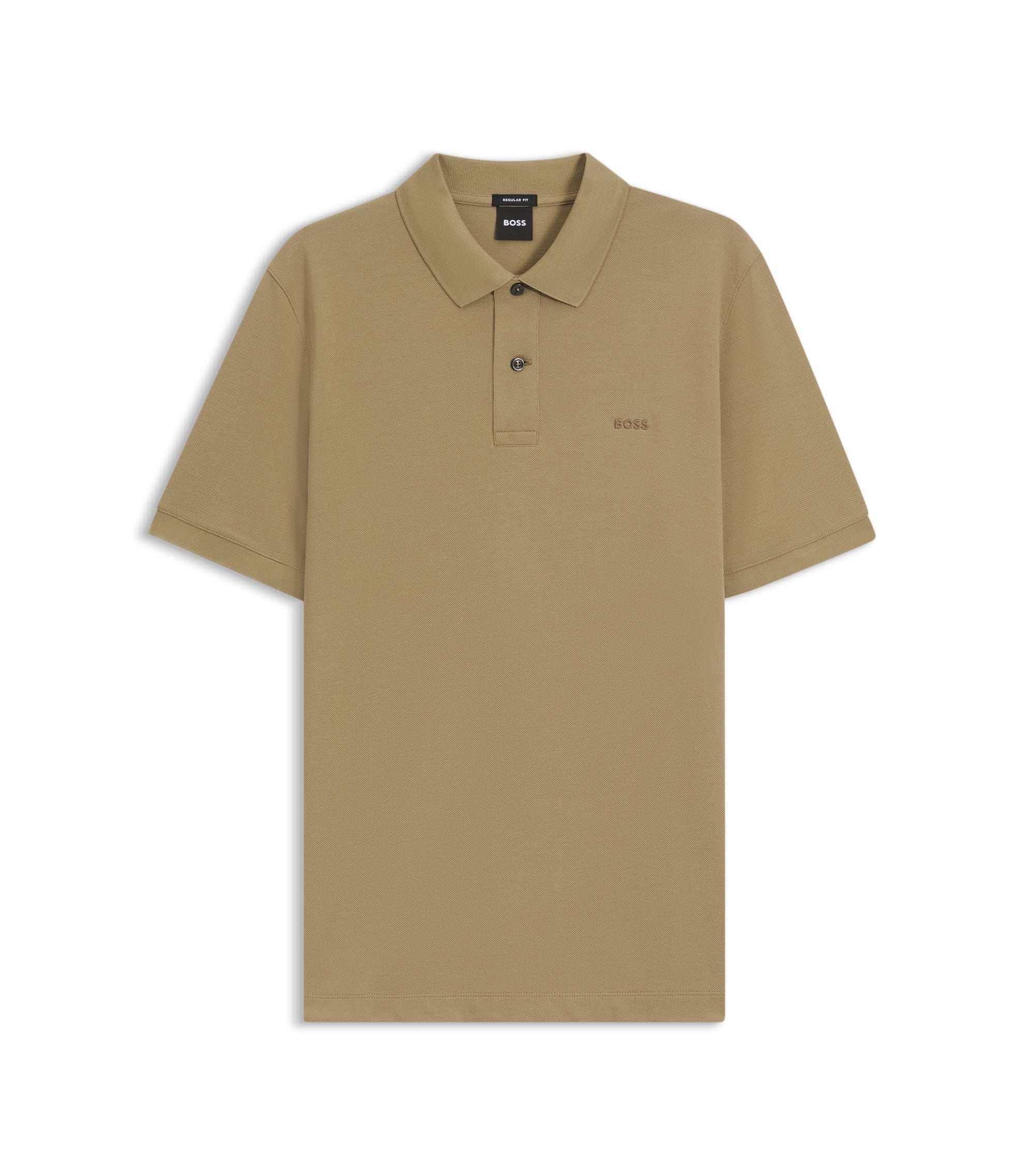 Boss Pallas Polo Shirt In Cotton Piqu With Embroidered Logo Khaki