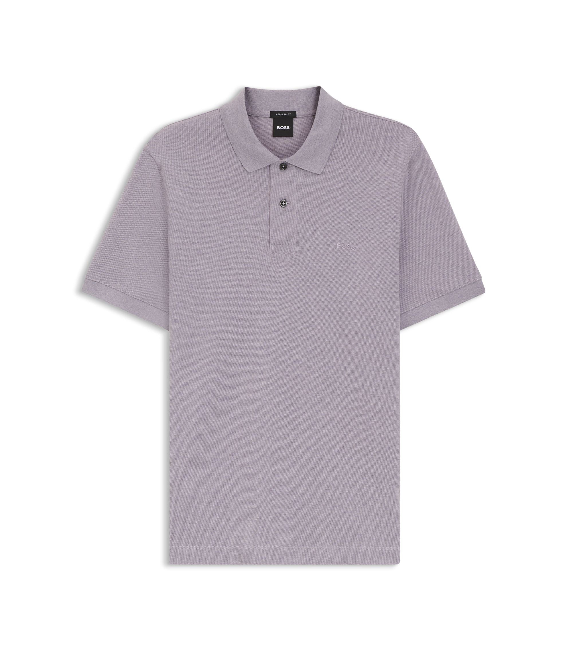 Boss Pallas Polo Shirt In Cotton Piqu With Embroidered Logo Light Purple