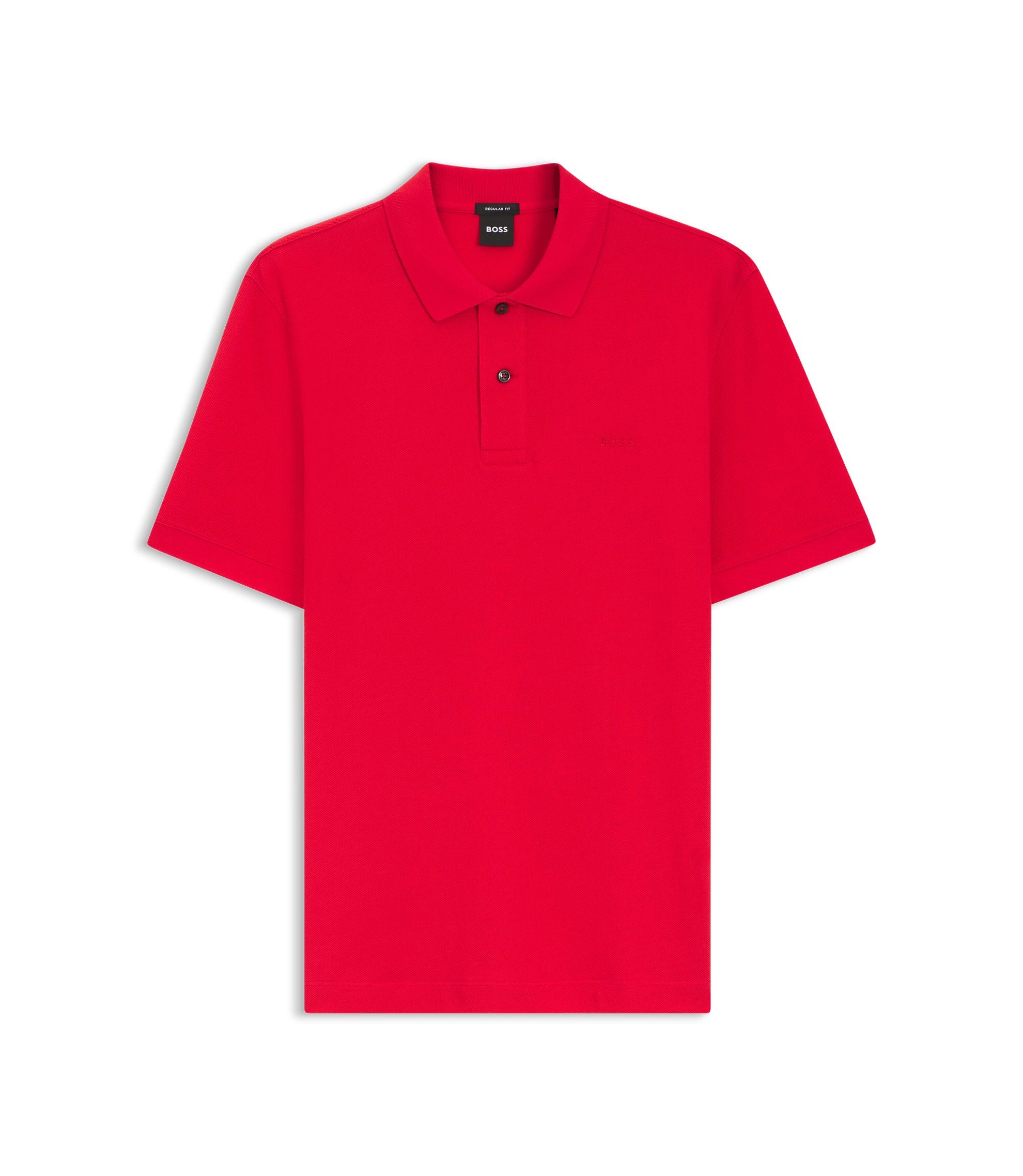 Boss Pallas Polo Shirt In Cotton Piqu With Embroidered Logo Red