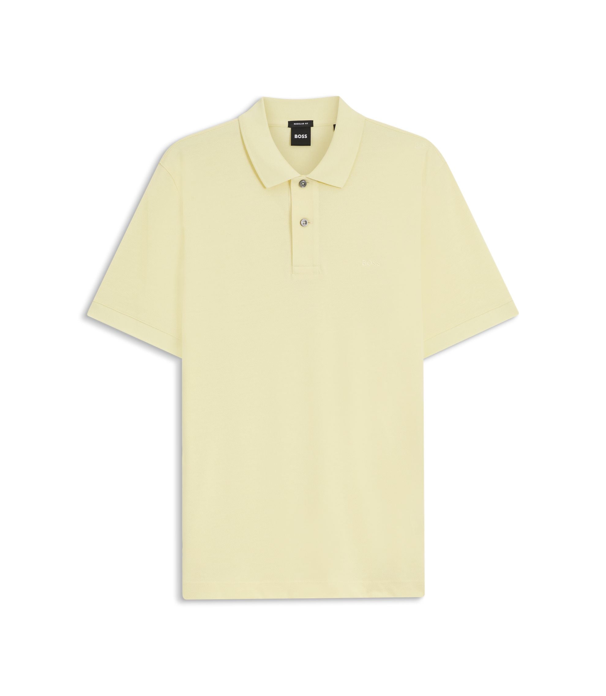 Boss Pallas Polo Shirt In Cotton Piqu With Embroidered Logo Light Yellow