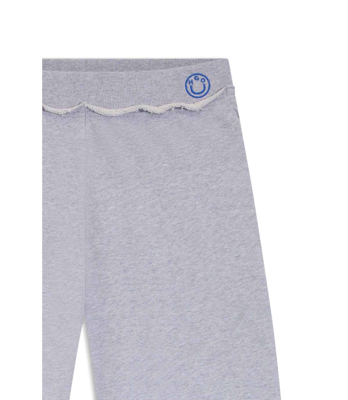 Hugo Logo Waistband Tracksuit Bottoms In Cotton Terry Light Grey Women's