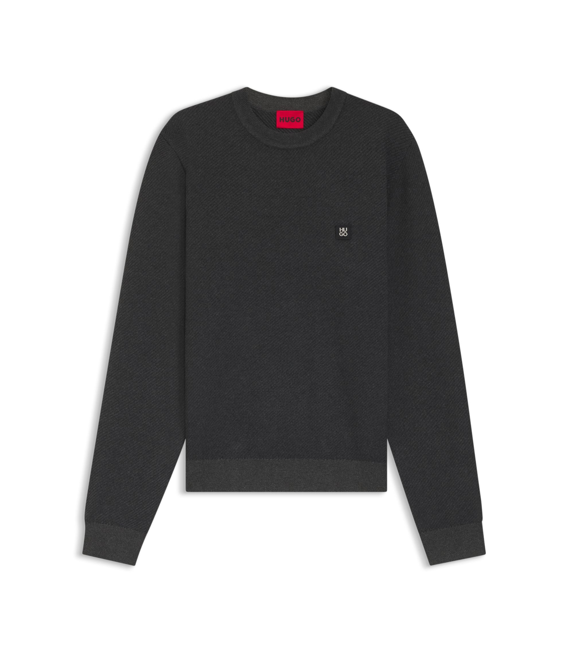 Hugo Knitted Sweater With Stacked Logo Grey