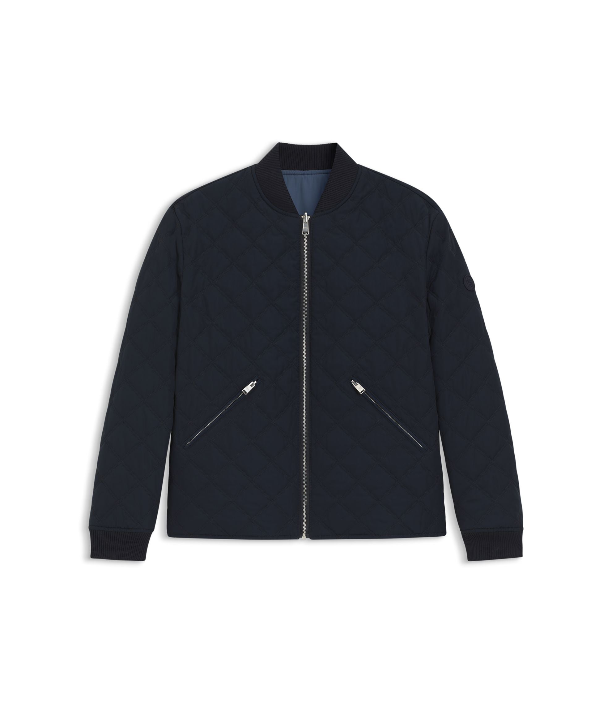 Boss Reversible Water Repellent Jacket With Quilting Dark Blue