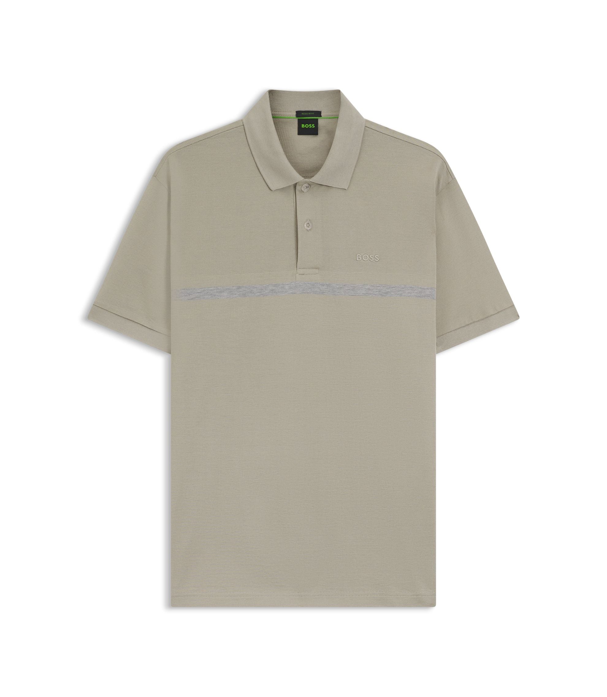 Boss Paddy Polo Shirt With Engineered Stripe Light Beige