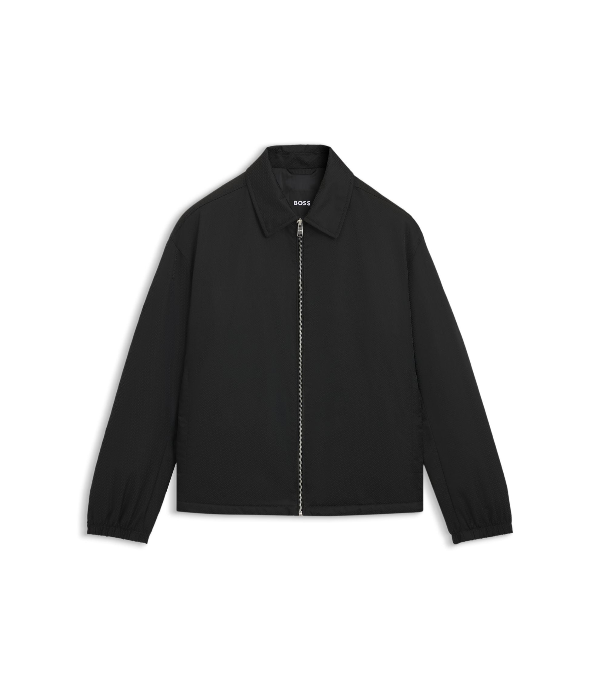 Boss Micro Monogram Jacket With Water Repellent Finish Black