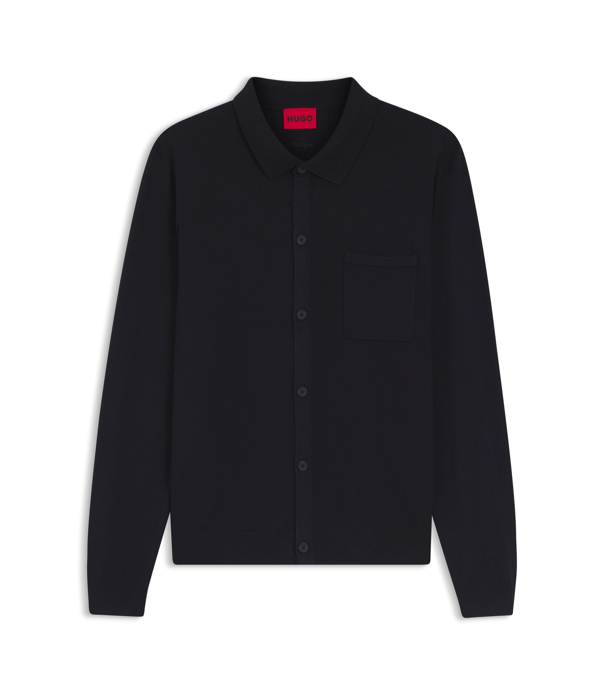 Hugo Regular Fit Jacket With Ribbed Trims Dark Blue