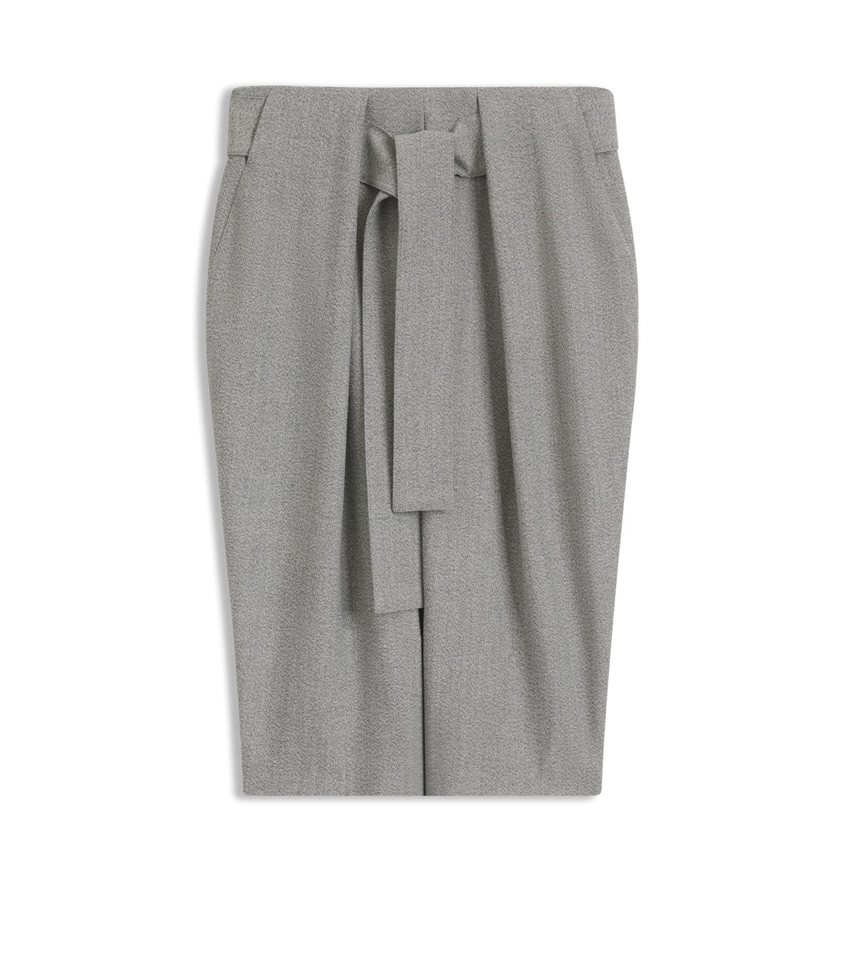 Boss Belted Skirt With Pleat Front Silver Women's
