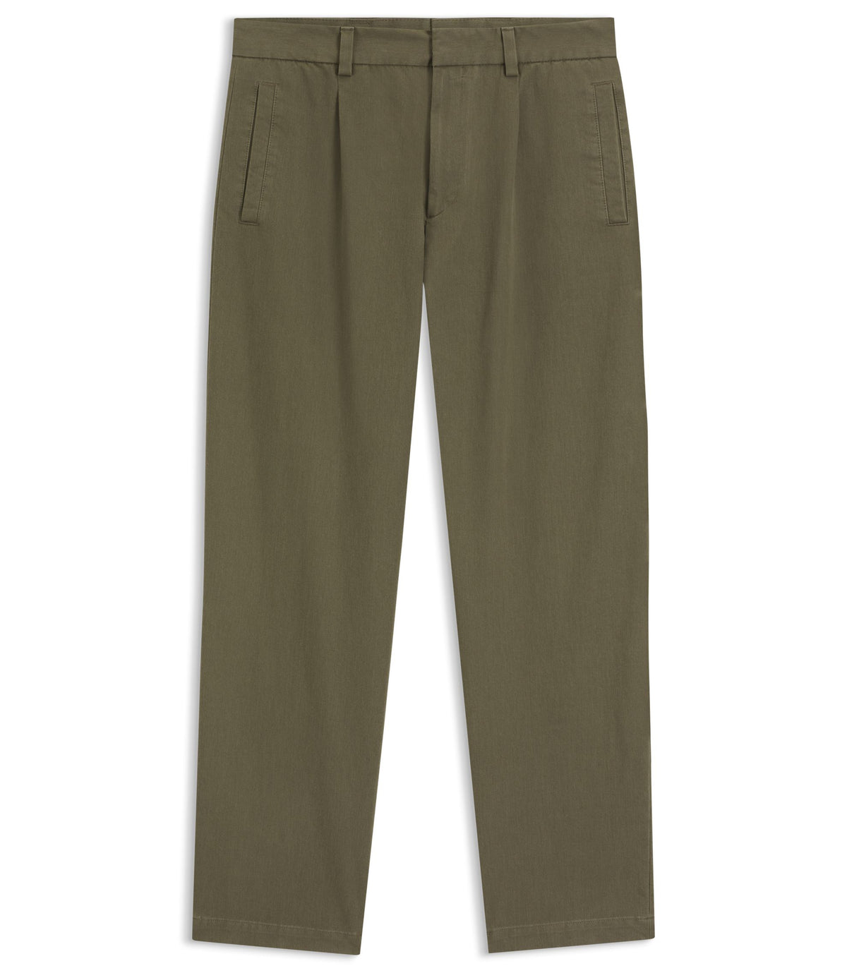 Hugo Modern Fit Trousers In Cotton Blend Twill Light Green