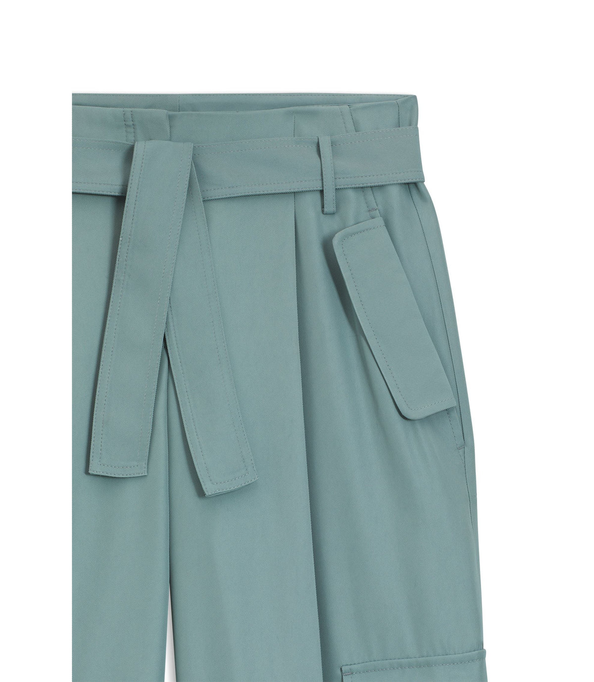 Boss Relaxed Fit Trousers In Drapey Twill Blue Women's