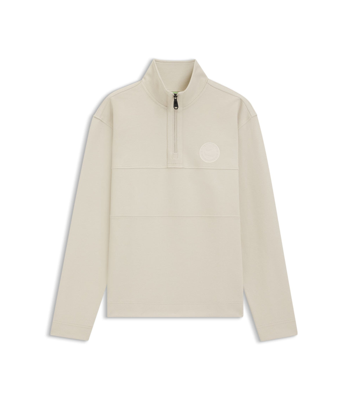 Boss Cotton Blend Sweatshirt With Tennis Themed Logo Light Beige