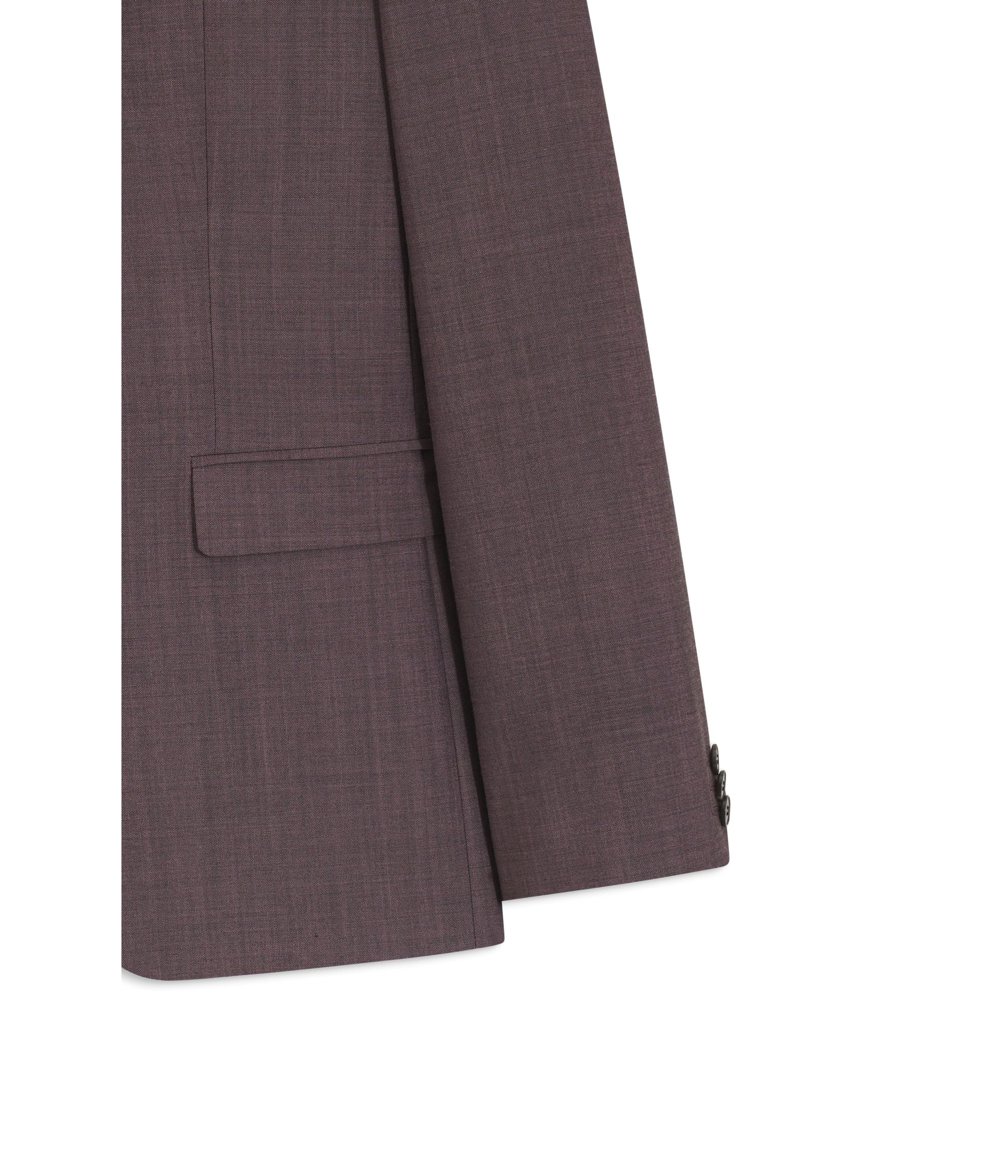 Hugo Two Piece Extra Slim Fit Suit In Wool Blend Poplin Light Brown
