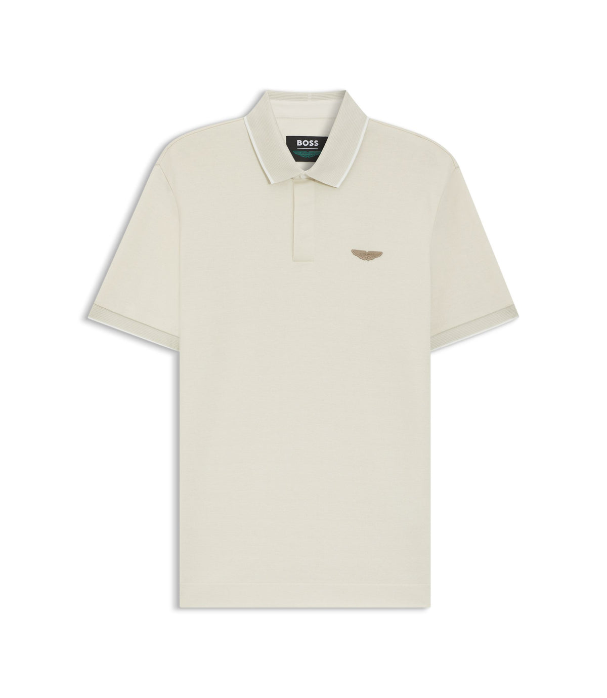 Boss X Aston Martin Polo Shirt In Wool Cotton Piqu White