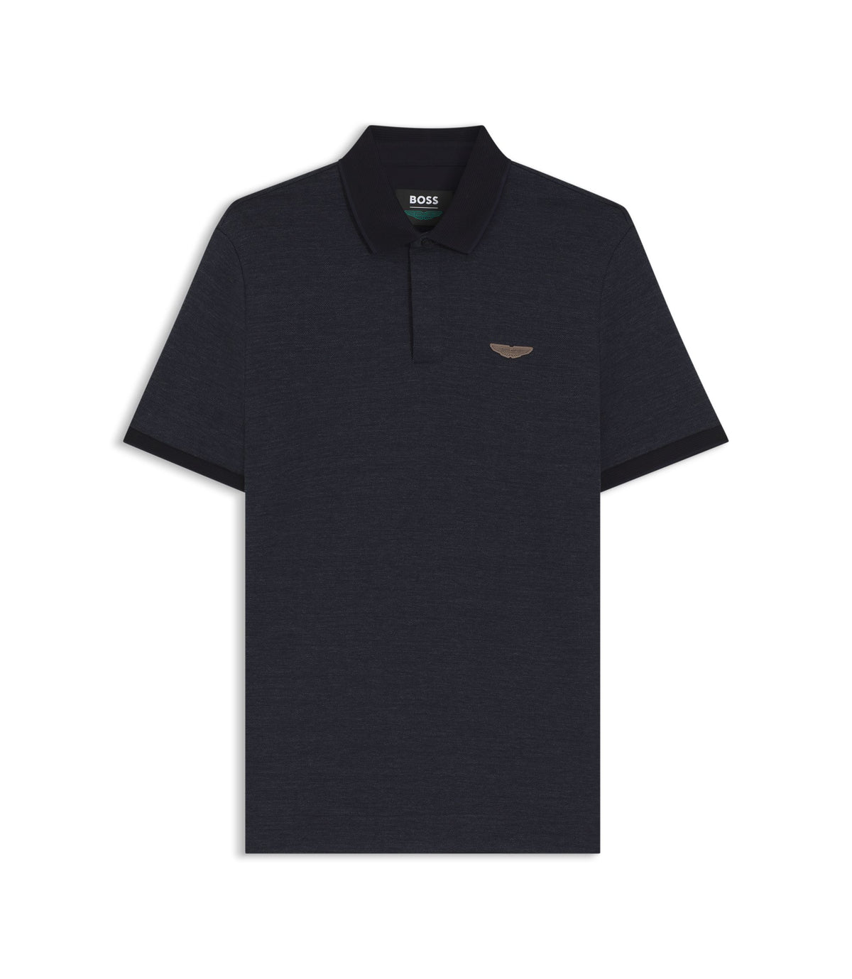 Boss X Aston Martin Polo Shirt In Wool Cotton Piqu Dark Blue