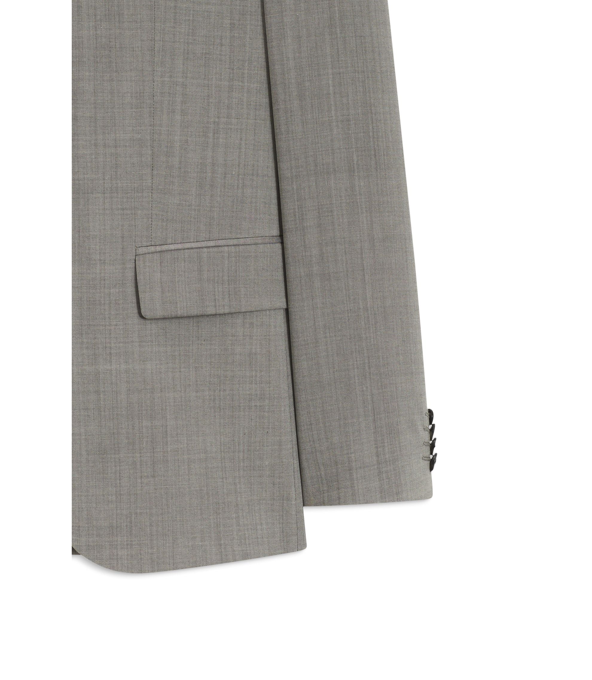Hugo Three Piece Slim Fit Suit In Wool Blend Poplin Light Green